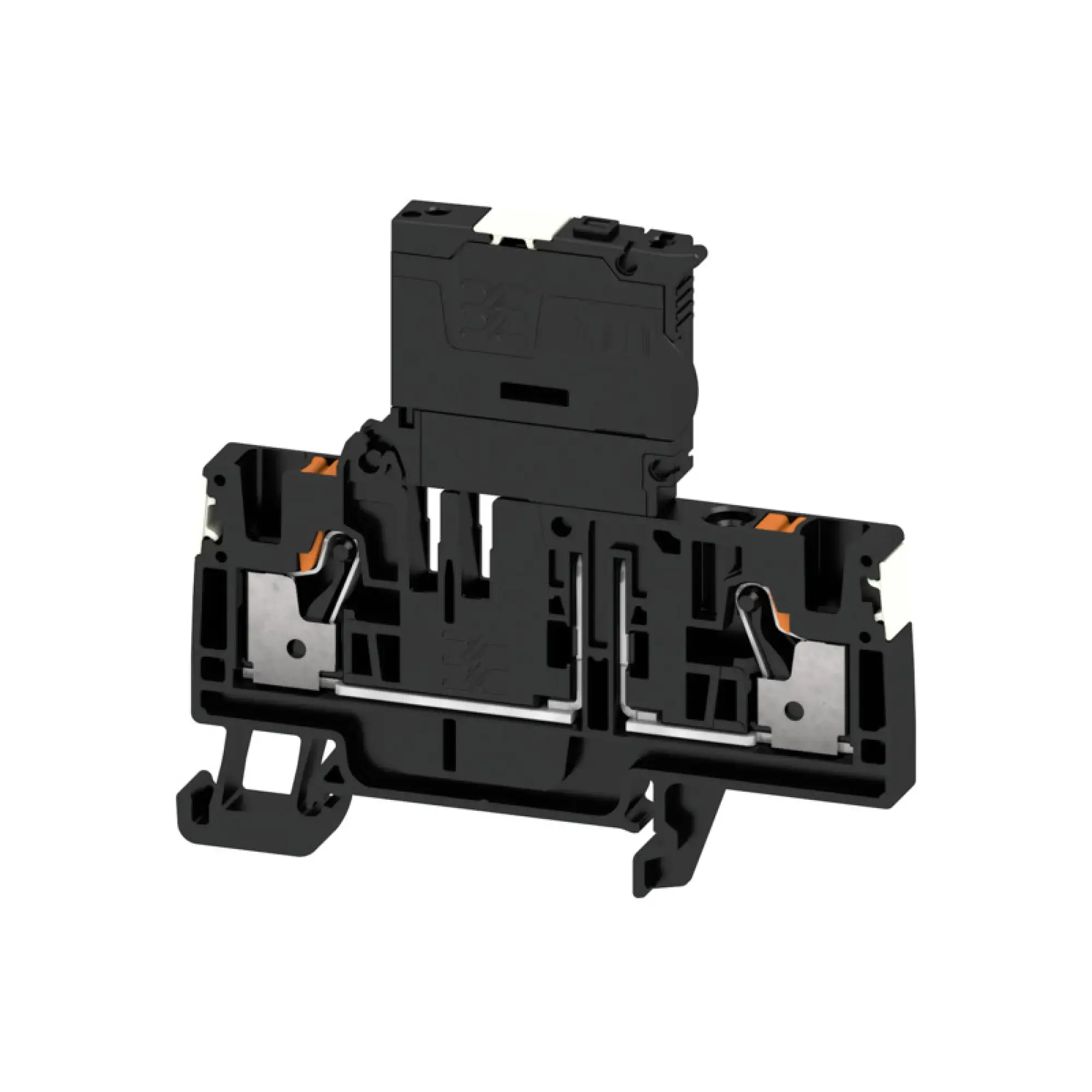 Weidmüller 2675270000 Fuse terminal, PUSH IN, black, 4 mm², 6.3 A, 70 V, Number of connections: 2, Number of levels: 1, TS 35 (img_001)