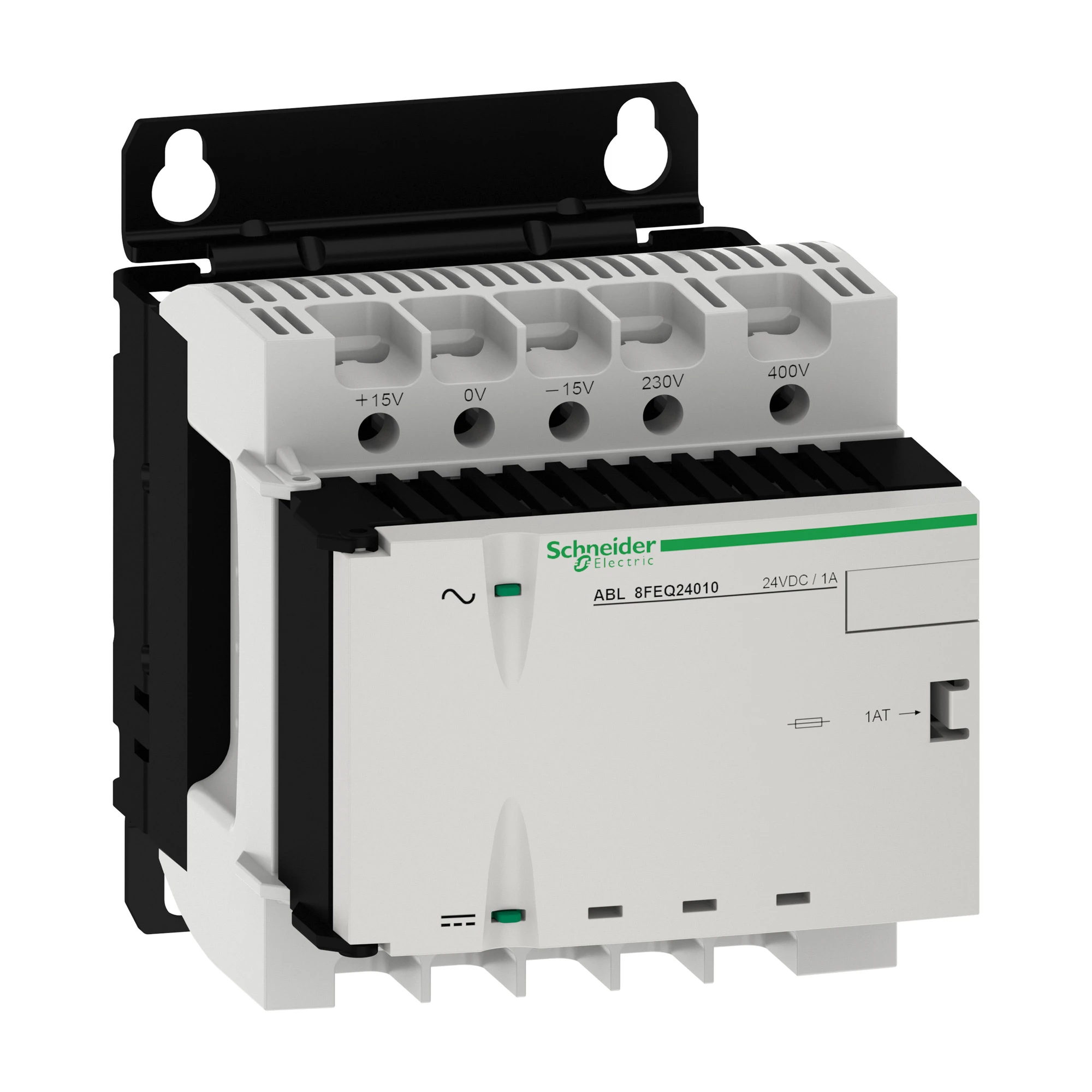 Schneider Electric ABL8FEQ24010 Power supply, Modicon ABL8, rectified, filtered, single/dual-phase, 230-400V AC, 24V DC, 1A, 24W (img_001)