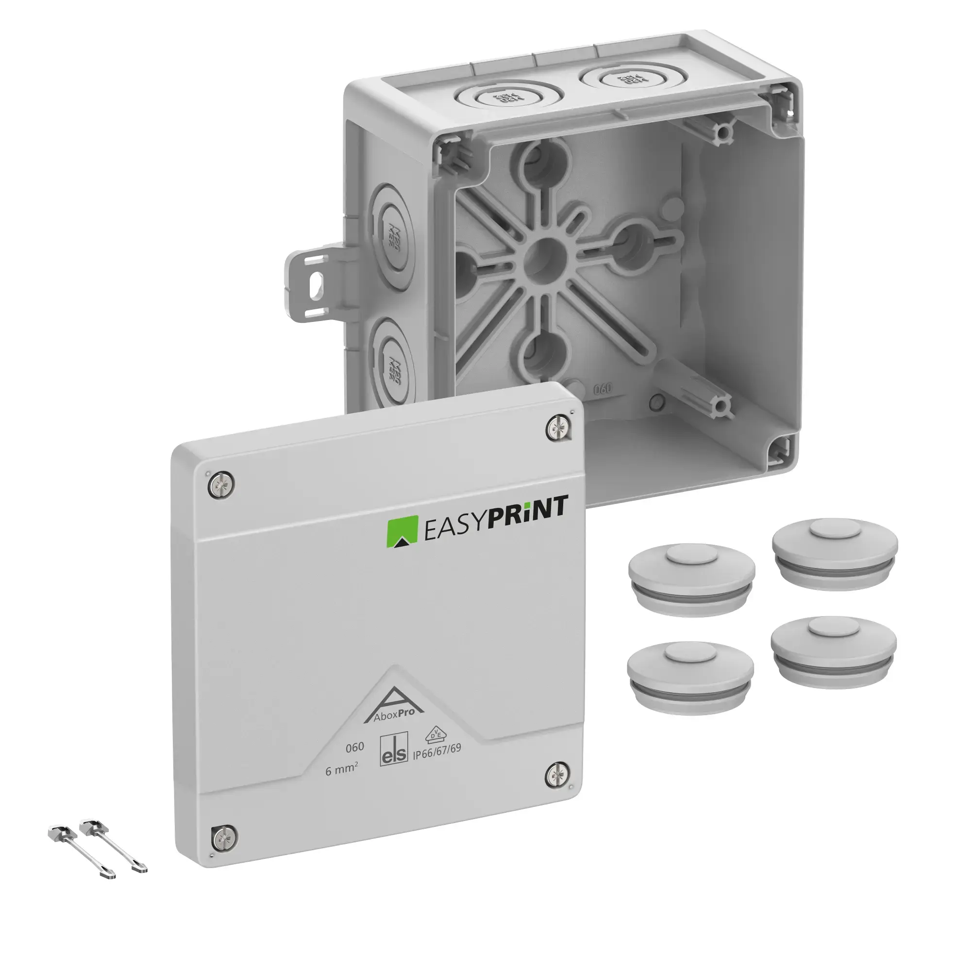 Spelsberg 406401EP Junction box, Type of protection IP66/IP67/IP69, max. 6², IK09, Protection class II, Ui 1000V AC, Ui 1000V DC, DLG, DNV, VDE, Halogen free (img_001)