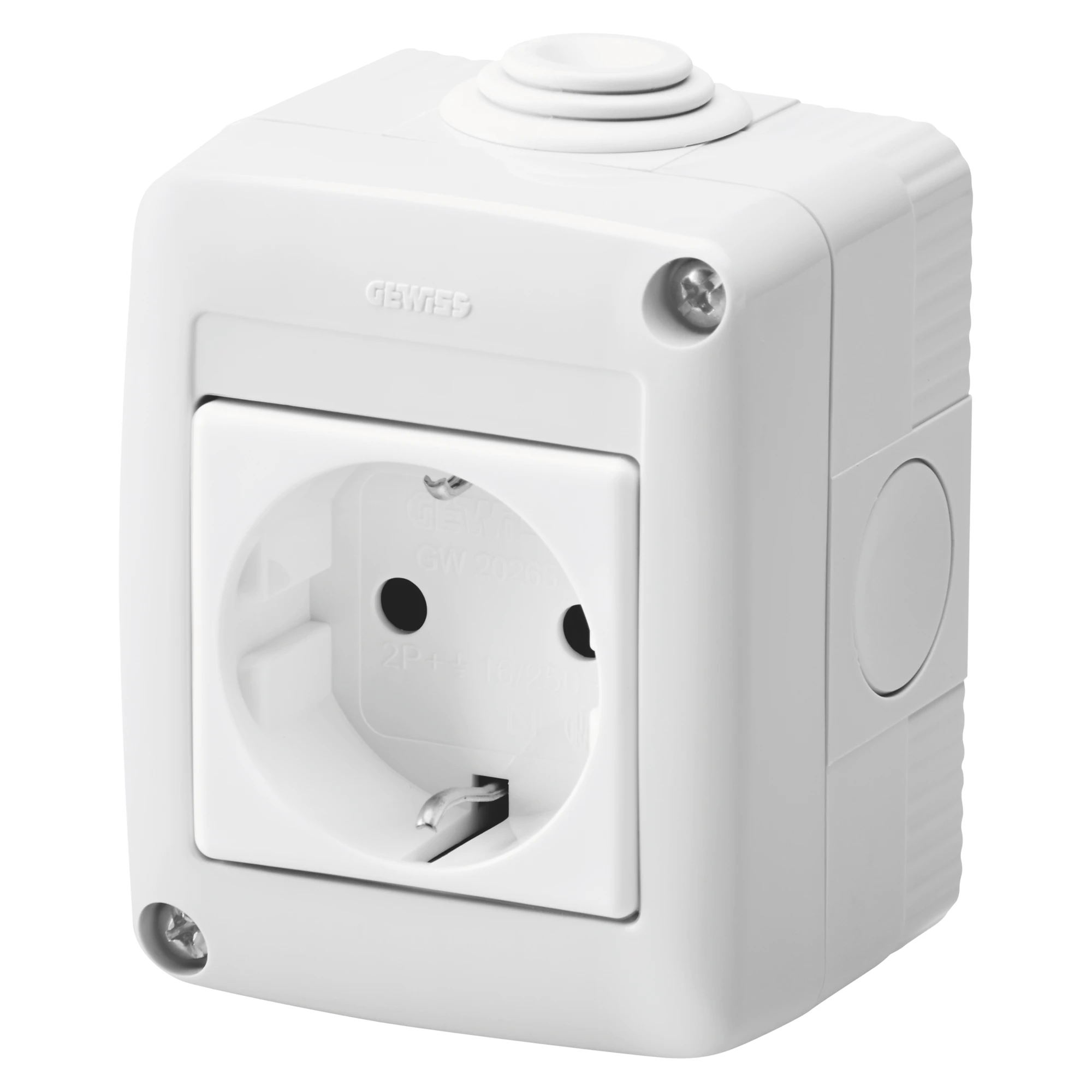 GEWISS GW27814 System AP Gehaeuse mit Steckdose 2P+PE 16A Deutscher Standard IP40 (img_001)