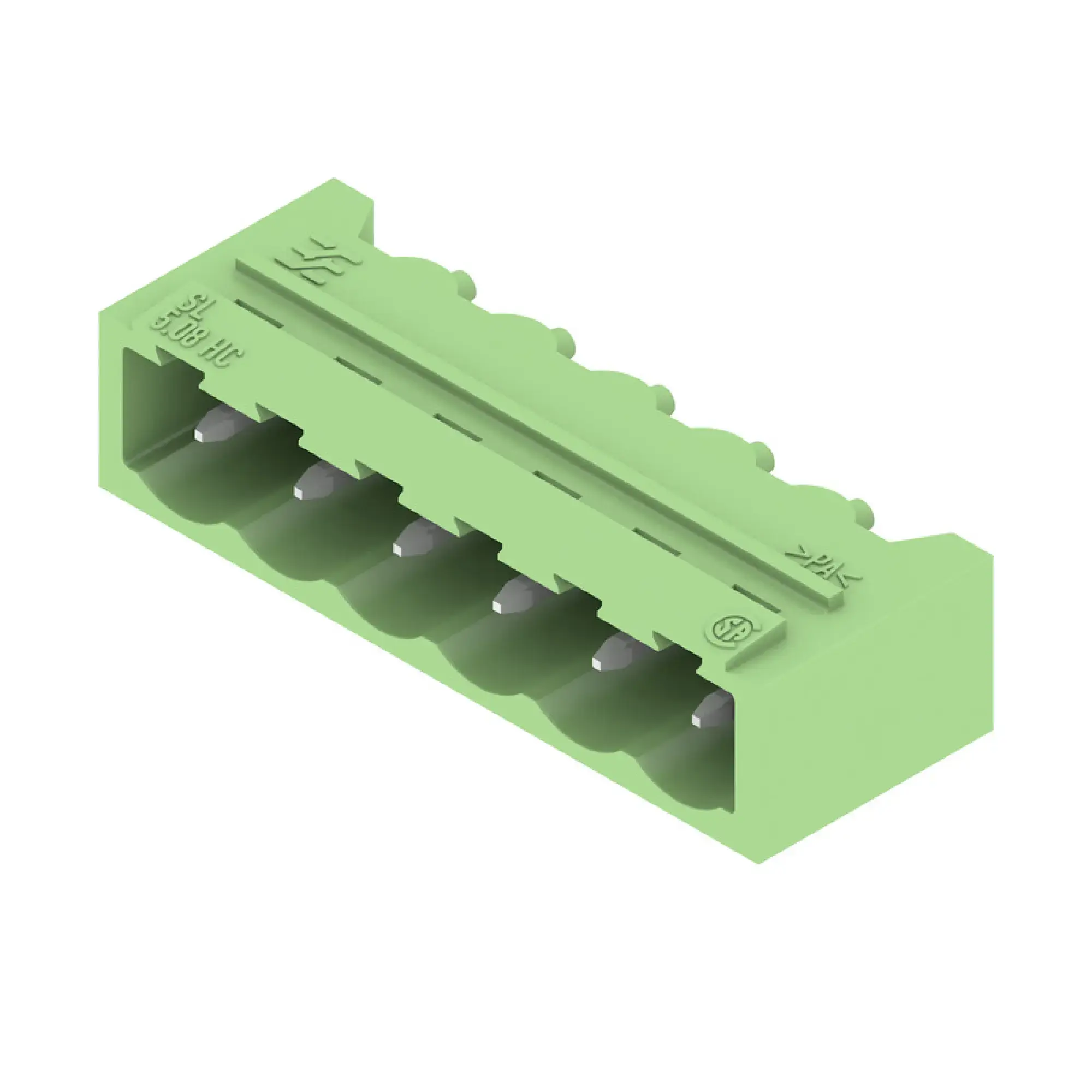 Weidmüller 2562080000 PCB connector (board connection), 320 V, 24 A, Pitch in mm: 5.08, Number of poles: 6, THT solder connection, Box (img_001)