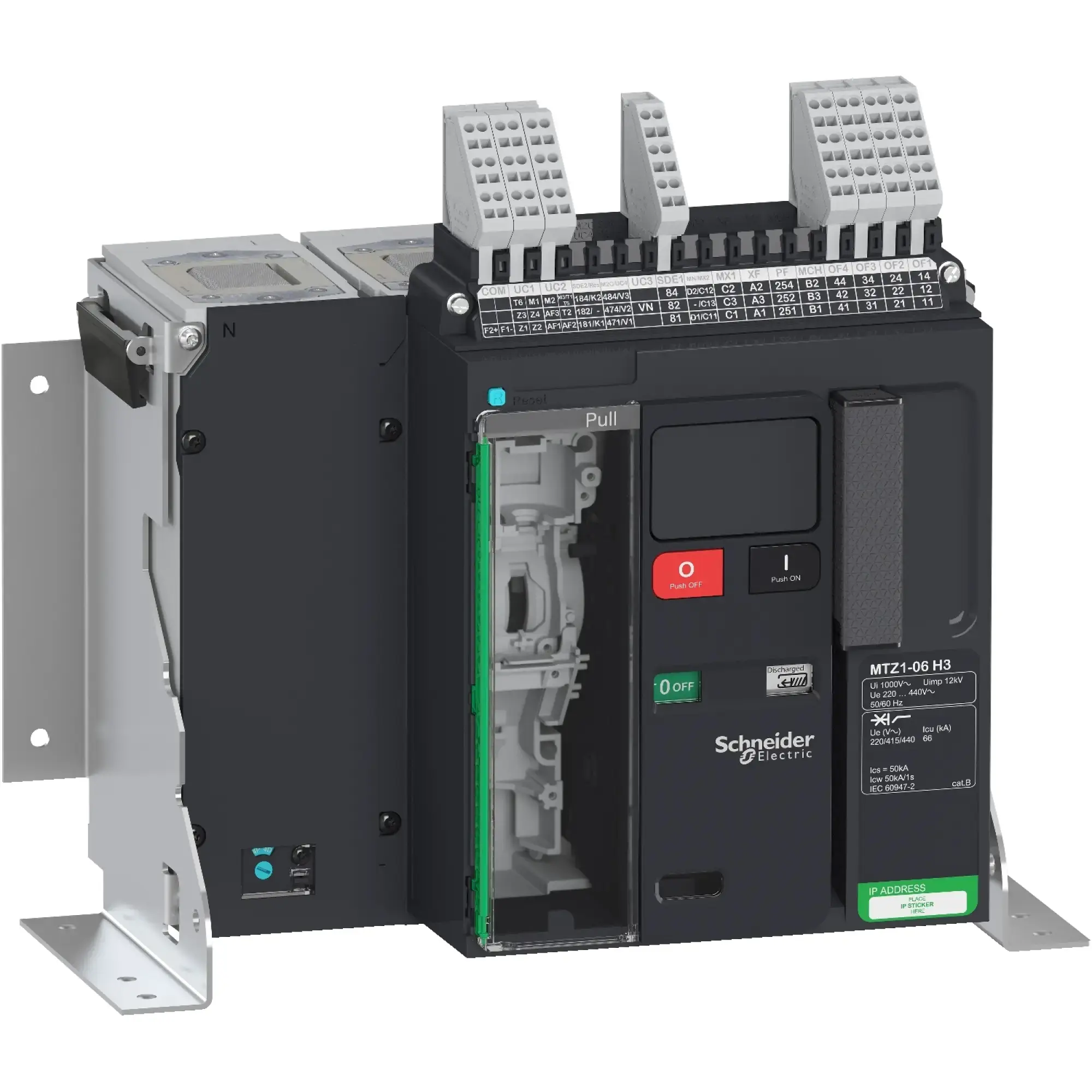 Schneider Electric LV846443 MasterPact MTZ1 630A H3 Icu=66kA/440V 4P Basic Switch Fixed Mount (img_002)