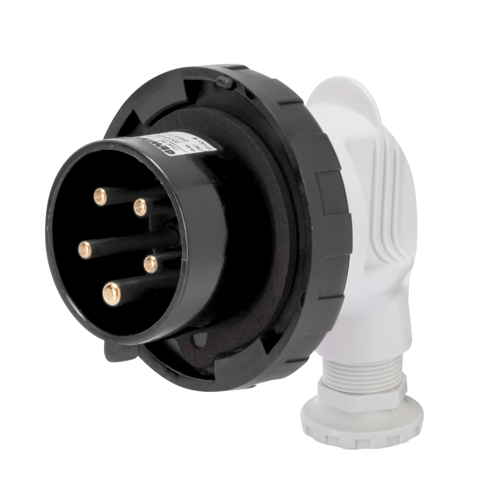 GEWISS GW60125 90° PLUG - IP67 - 3P+E 32A 480-500V 50/60HZ - BLACK - 7H - SCREW WIRING (img_001)