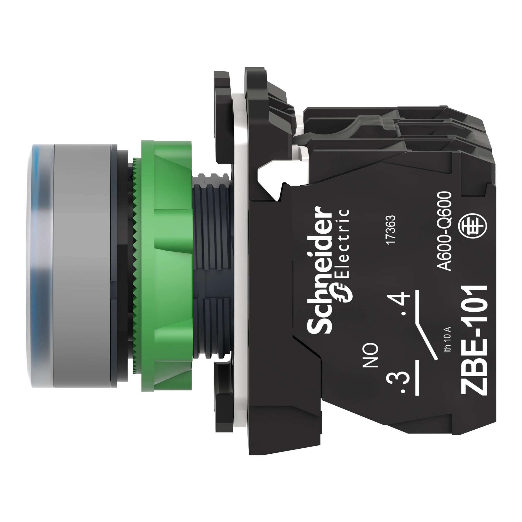 Schneider Electric XB5AW36B5C0 Illuminated push-button, Harmony XB5, plastic, light grey, blue, 22mm, universal LED, smooth dome, 1NC + 1NO, 24V AC/DC (img_007) Schneider Electric XB5AW36B5C0 Illuminated push-button, Harmony XB5, plastic, light grey, blue, 22mm, universal LED, smooth dome, 1NC + 1NO, 24V AC/DC (img_007)