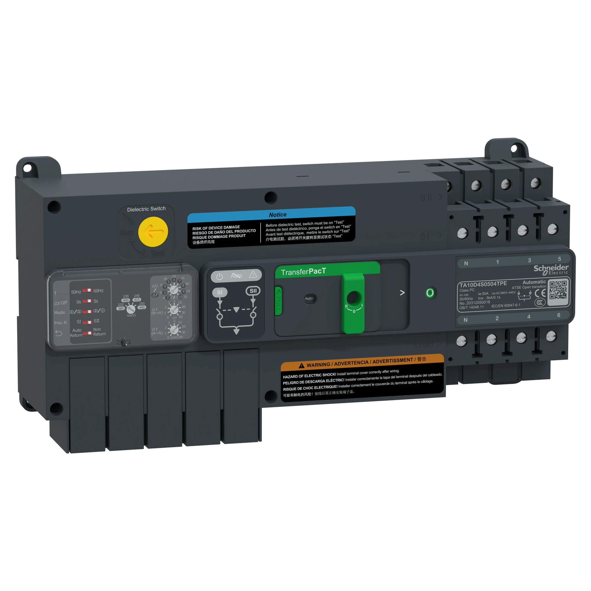 Schneider Electric TA10D4S0504TPE TransferPacT TA100, automatic network transfer switch 50A, 4P, rotary knob, 400VAC (img_001) Schneider Electric TA10D4S0504TPE TransferPacT TA100, automatic network transfer switch 50A, 4P, rotary knob, 400VAC (img_001)