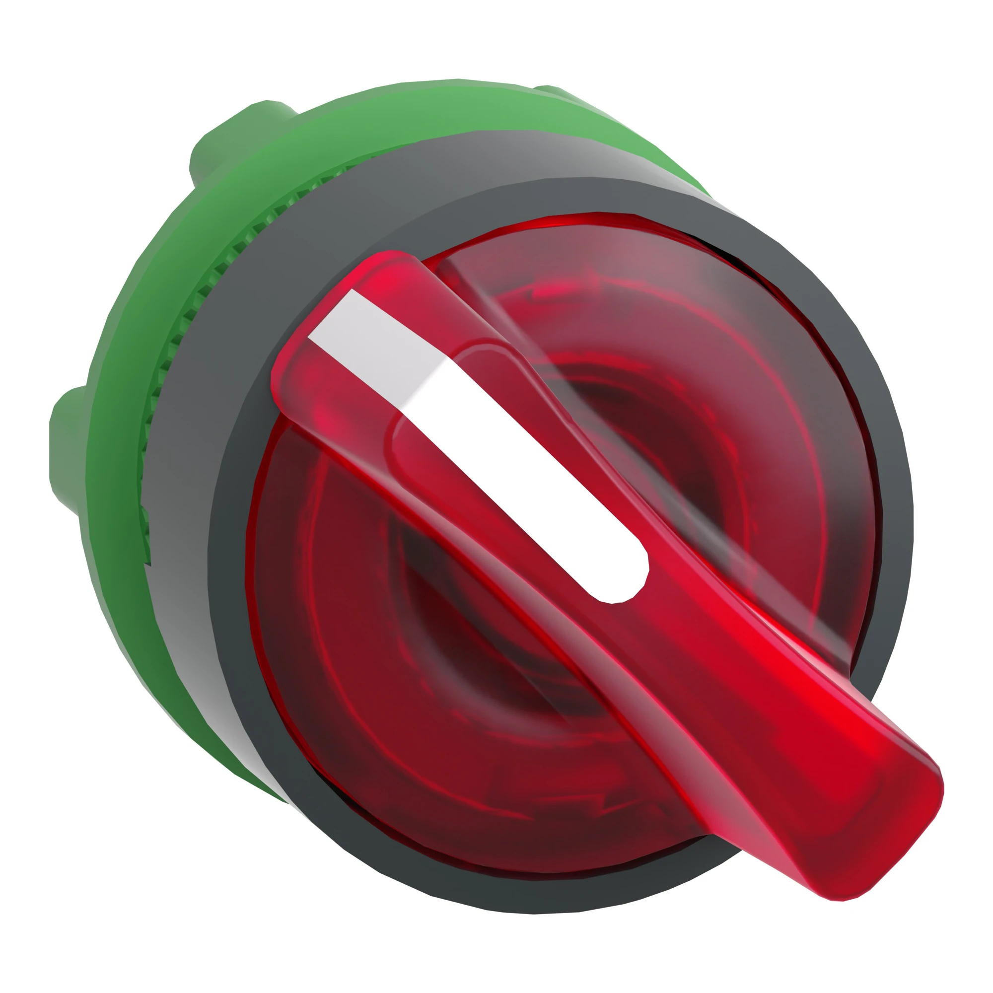 Schneider Electric ZB5AK1243 Illuminated selector switch, front element, Harmony XB5, plastic, 22mm red, for universal LED, 2 positions, latching (img_001)