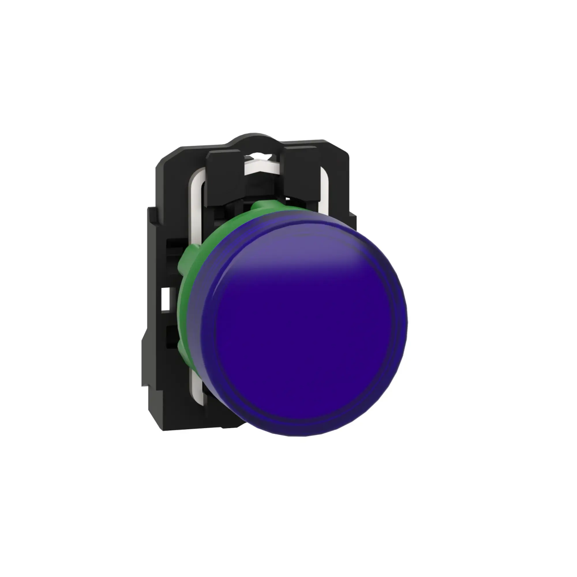 Schneider Electric XB5AVB6 Illuminated Indicator, Harmony XB5, Plastic, Blue, 22mm, Universal LED, Smooth Dome, 24V AC/DC (img_001)