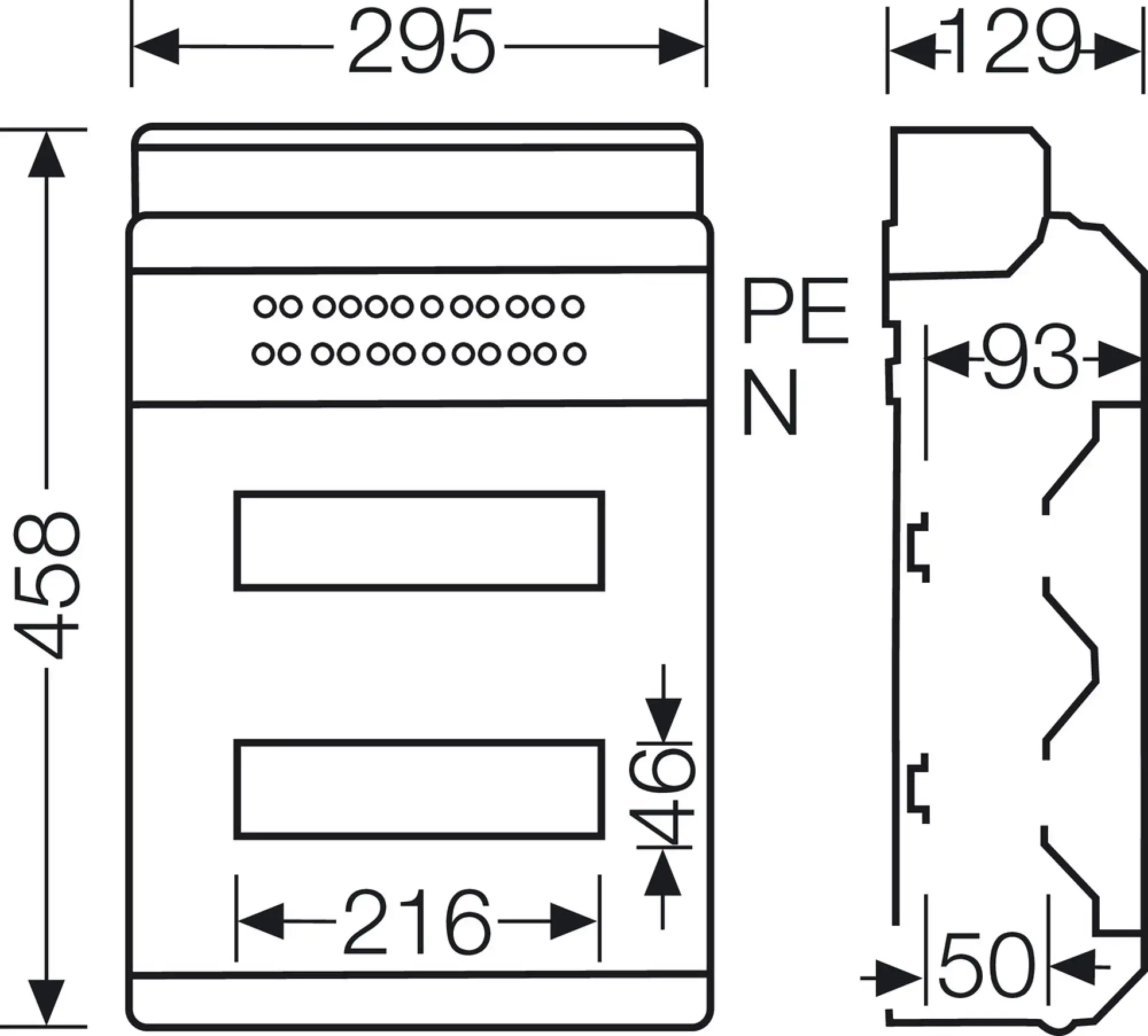 Hensel 61001105 KV 90-Automatengehäuse Polycarbonat 24 Teilungseinheiten (2x12x18 mm) IP 65 KV PC 9224 (img_003)