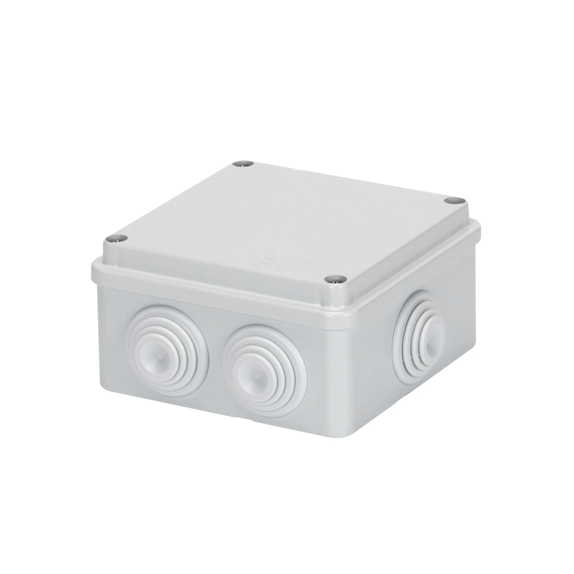 GEWISS GW44004 JUNCTION BOX WITH PLAIN SCREWED LID - IP55 - INTERNAL DIMENSIONS 100X100X50 - WALLS WITH CABLE GLANDS - GREY RAL 7035 (img_001)