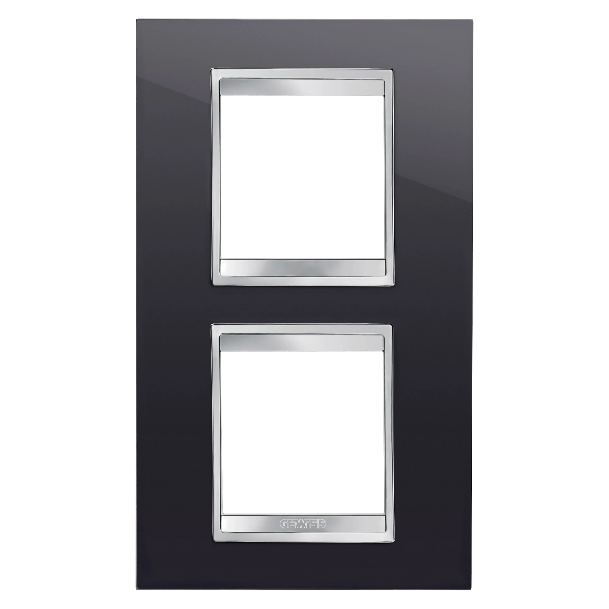 GEWISS GW16224TN LUX INTERNATIONAL PLATE - IN TECHNOPOLYMER - 2+2 MODULES VERTICAL - TONER BLACK - CHORUSMART (img_001)