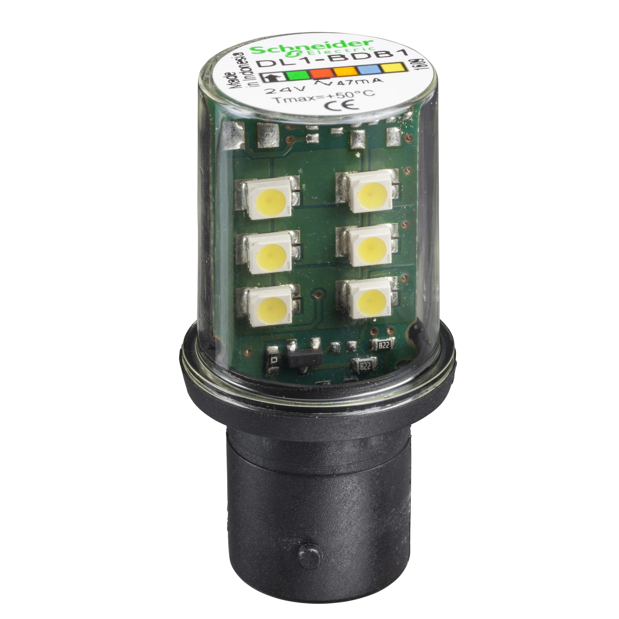 Schneider Electric DL1BDB1 LED bulb, white for command and signaling devices, BA 15d, 24V (img_001)