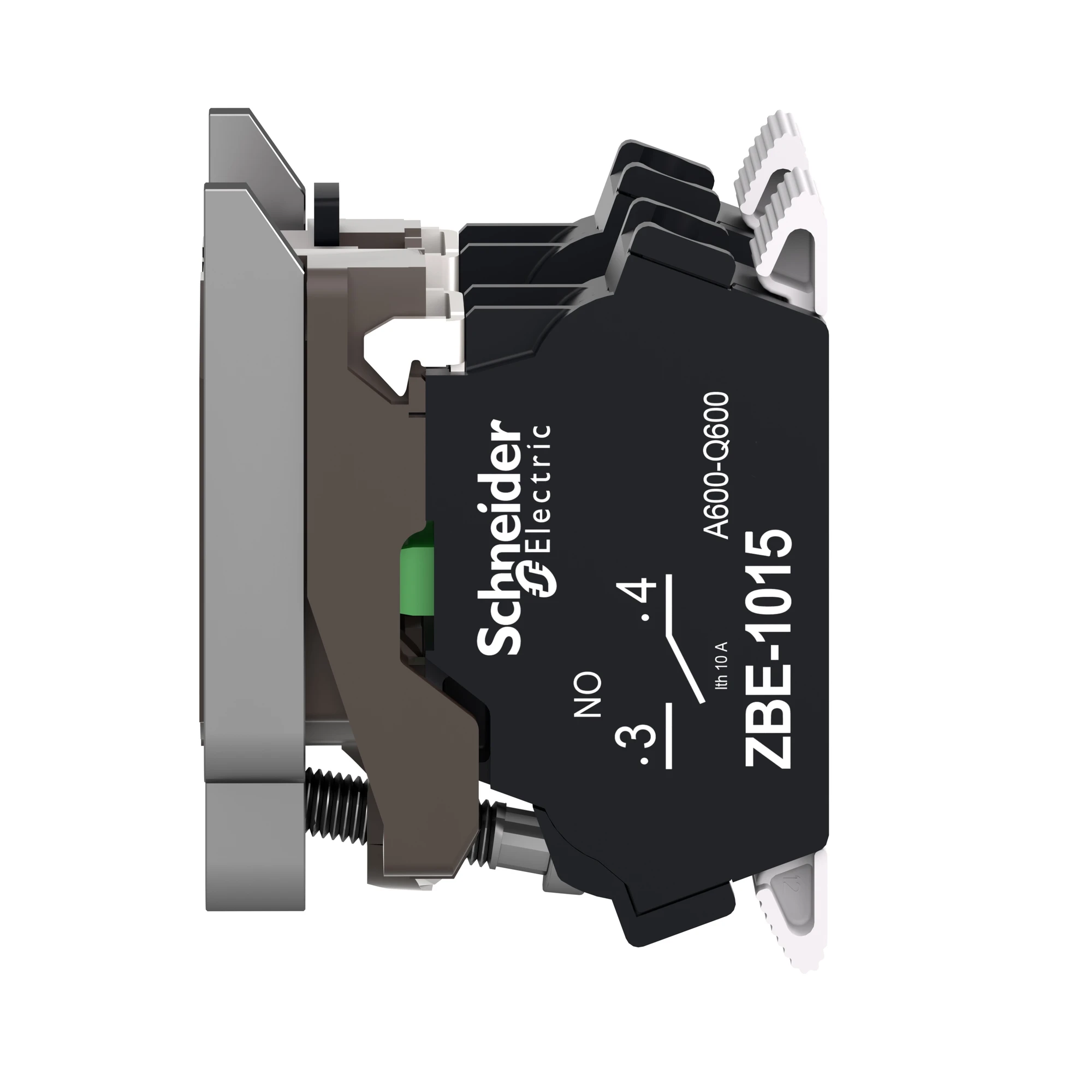 Schneider Electric ZB4BZ1035 Auxiliary contact block with mounting flange, Harmony XB4, metal, with mounting flange, 22mm, 30mm, 2S, Spring Clamp (img_006)