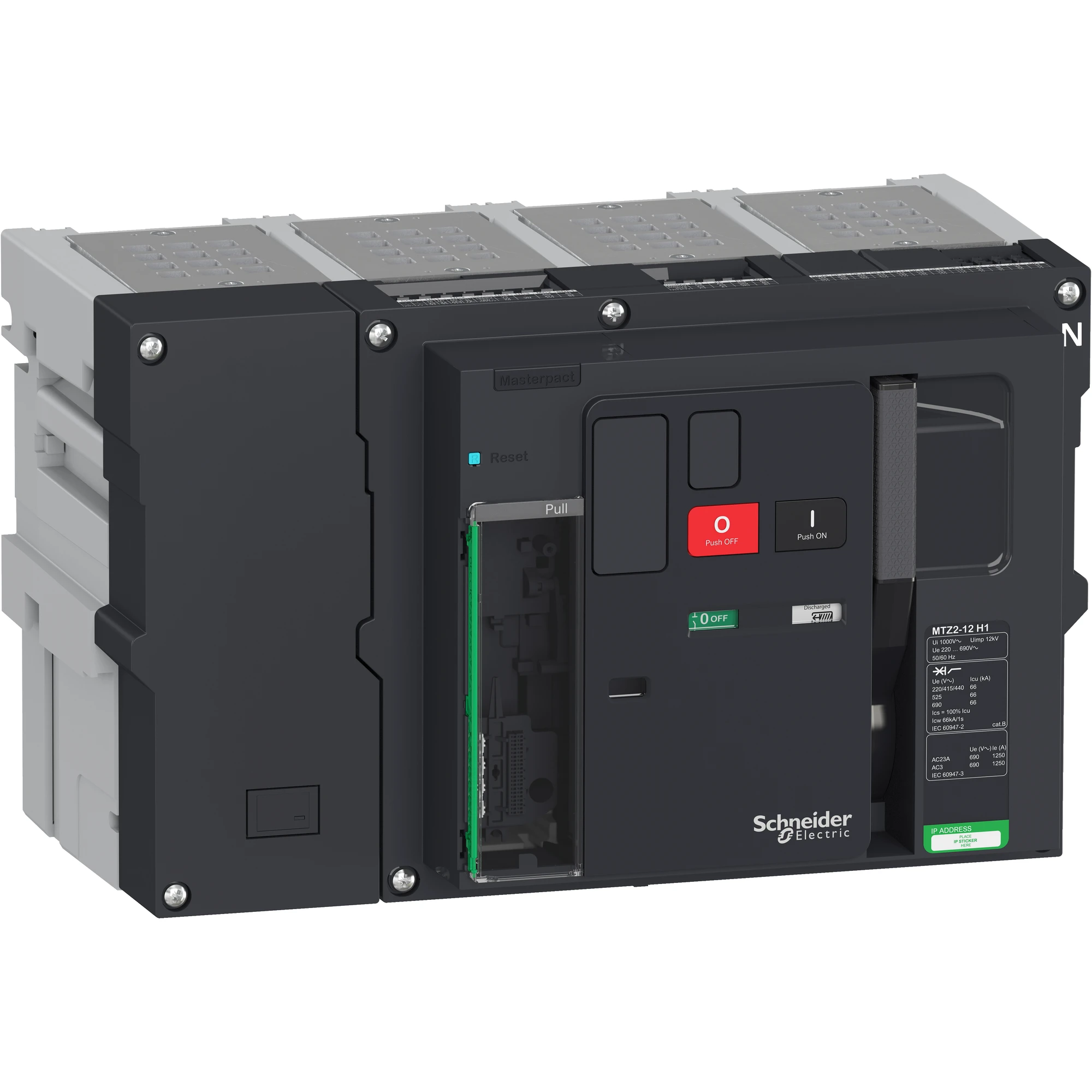 Schneider Electric LV848227 MasterPact MTZ2 1000A H1 Icu=66kA/440V 4P Basic Frame Plug-in NEUTRAL on the right (img_001)