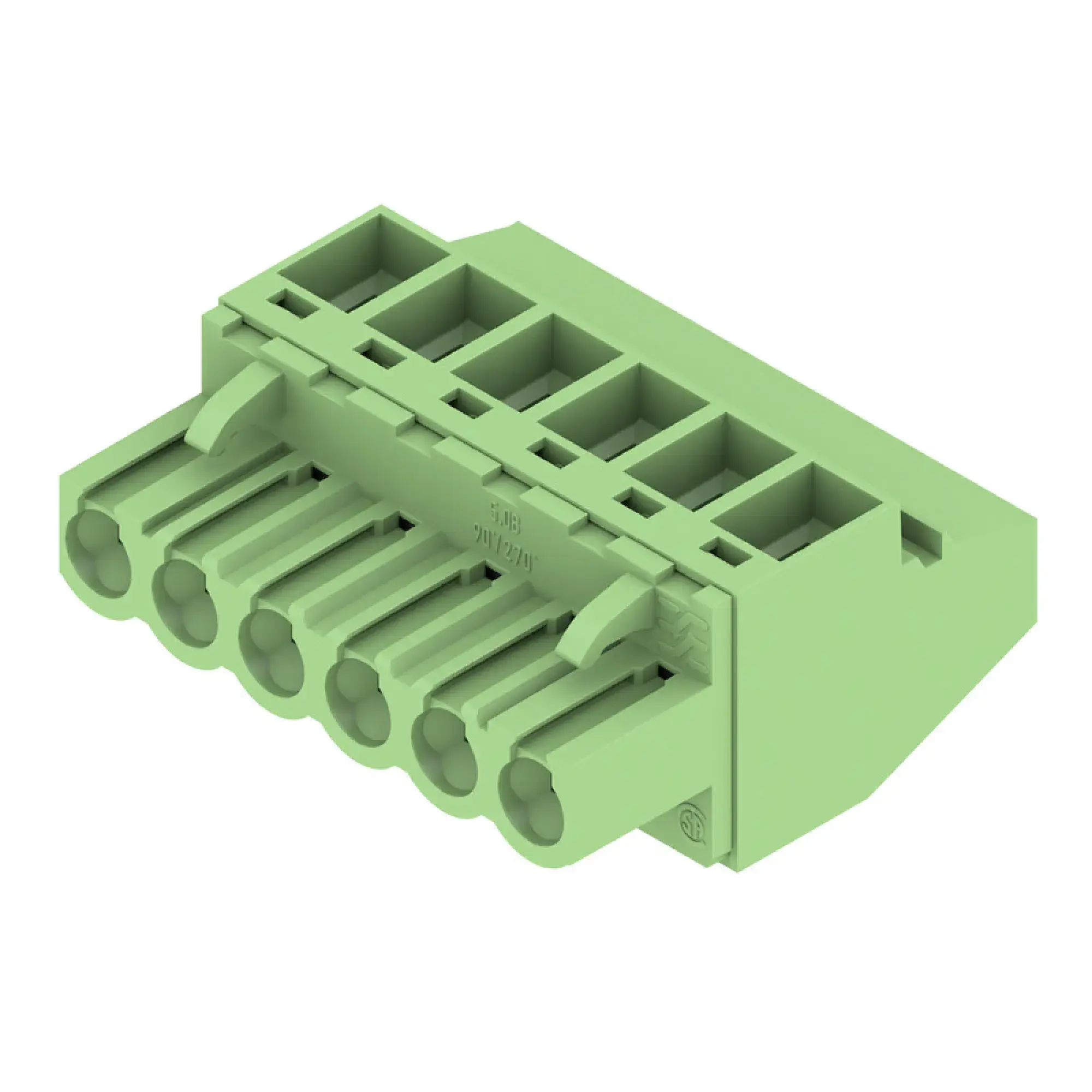 Weidmüller 1362450000 PCB connector (wire connection), 320 V, 23 A, Pitch in mm: 5.08, 4 mm², Number of poles: 6, Clamping yoke connection, Box (img_001)