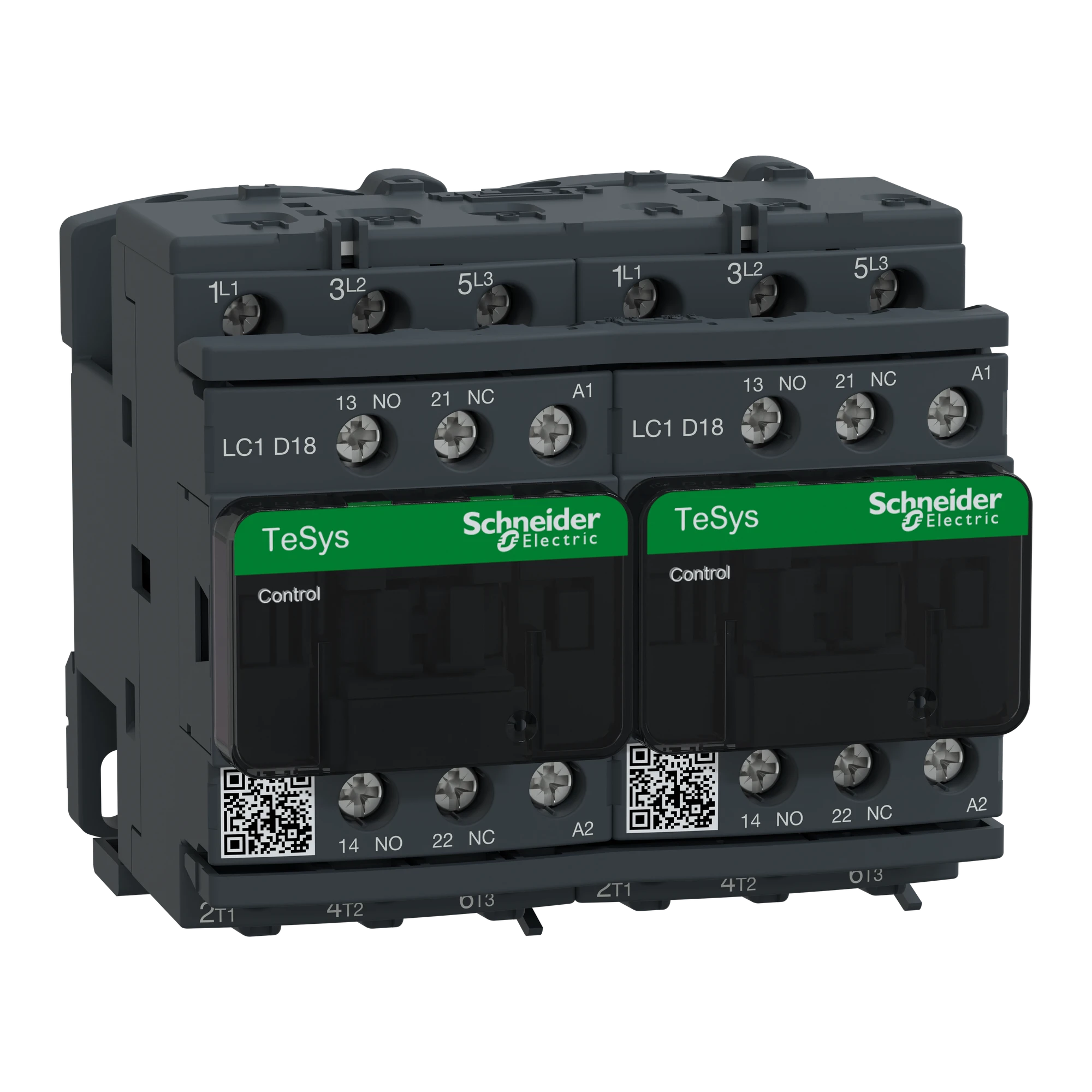 Schneider Electric LC2D18F7 Reversing contactor combination, 3p+1NO+1NC, 7.5kW/400V/AC3, 18A, coil 110V 50/60Hz (img_001)