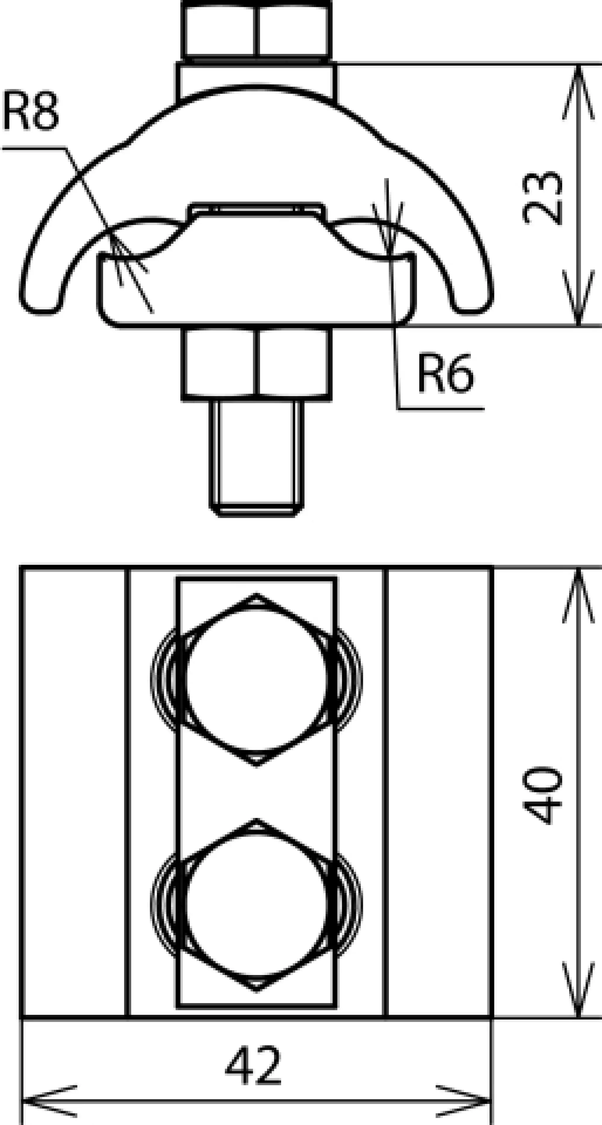 Dehn 306100 Parallel connector Cu for different diameters Rd 5-12.5mm / 16-95mm² (img_002) Dehn 306100 Parallel connector Cu for different diameters Rd 5-12.5mm / 16-95mm² (img_002)