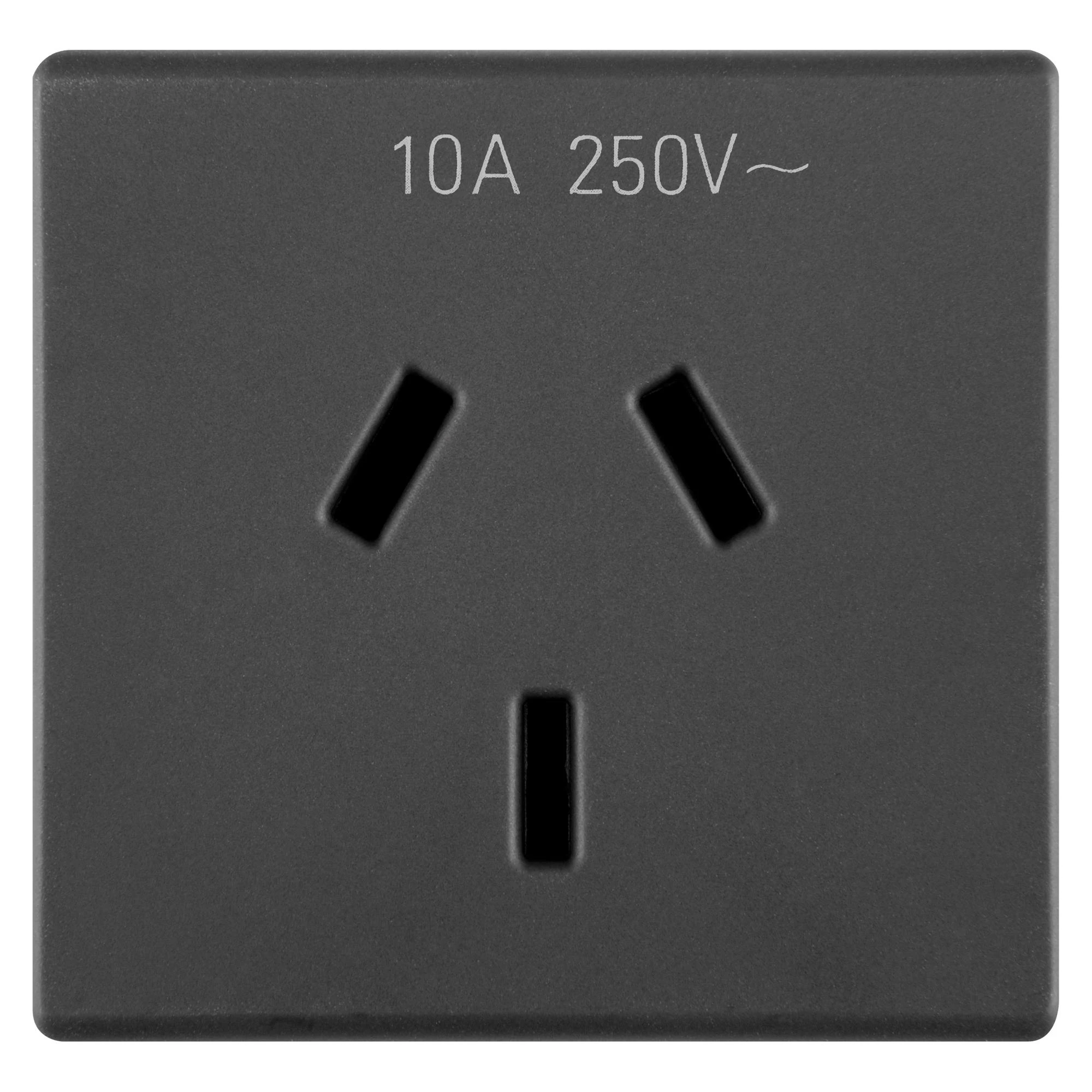 GEWISS GW21357 AUSTRALIAN STANDARD SOCKET-OUTLET 250V ac - 2P+E 10A - FLAT PLUG - 2 MODULES - SYSTEM BLACK (img_001)