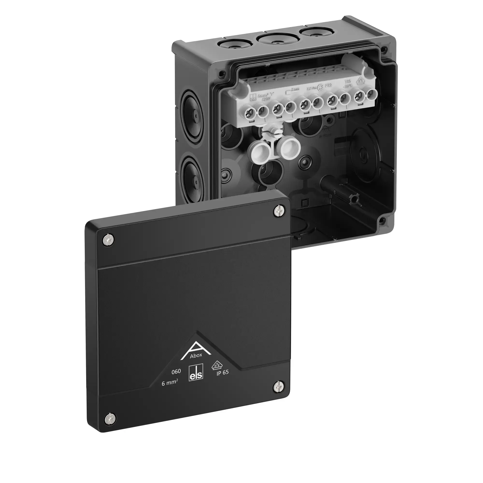 Spelsberg 80602001 Junction box, Type of protection IP66, max. 6², Impact strength IK07, Protection class II, Ui 690V AC, Ui 690V DC, DLG, VDE, Halogen free (img_001) Spelsberg 80602001 Junction box, Type of protection IP66, max. 6², Impact strength IK07, Protection class II, Ui 690V AC, Ui 690V DC, DLG, VDE, Halogen free (img_001)