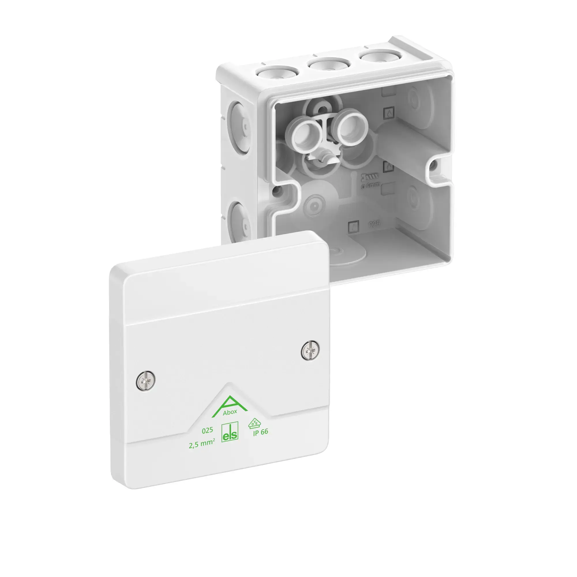 Spelsberg 80210001 Junction box, Type of protection IP66, max. 2,5², Impact strength IK07, Protection class II, Ui 1000V AC, Ui 1000V DC, DLG, VDE, Halogen free (img_001)