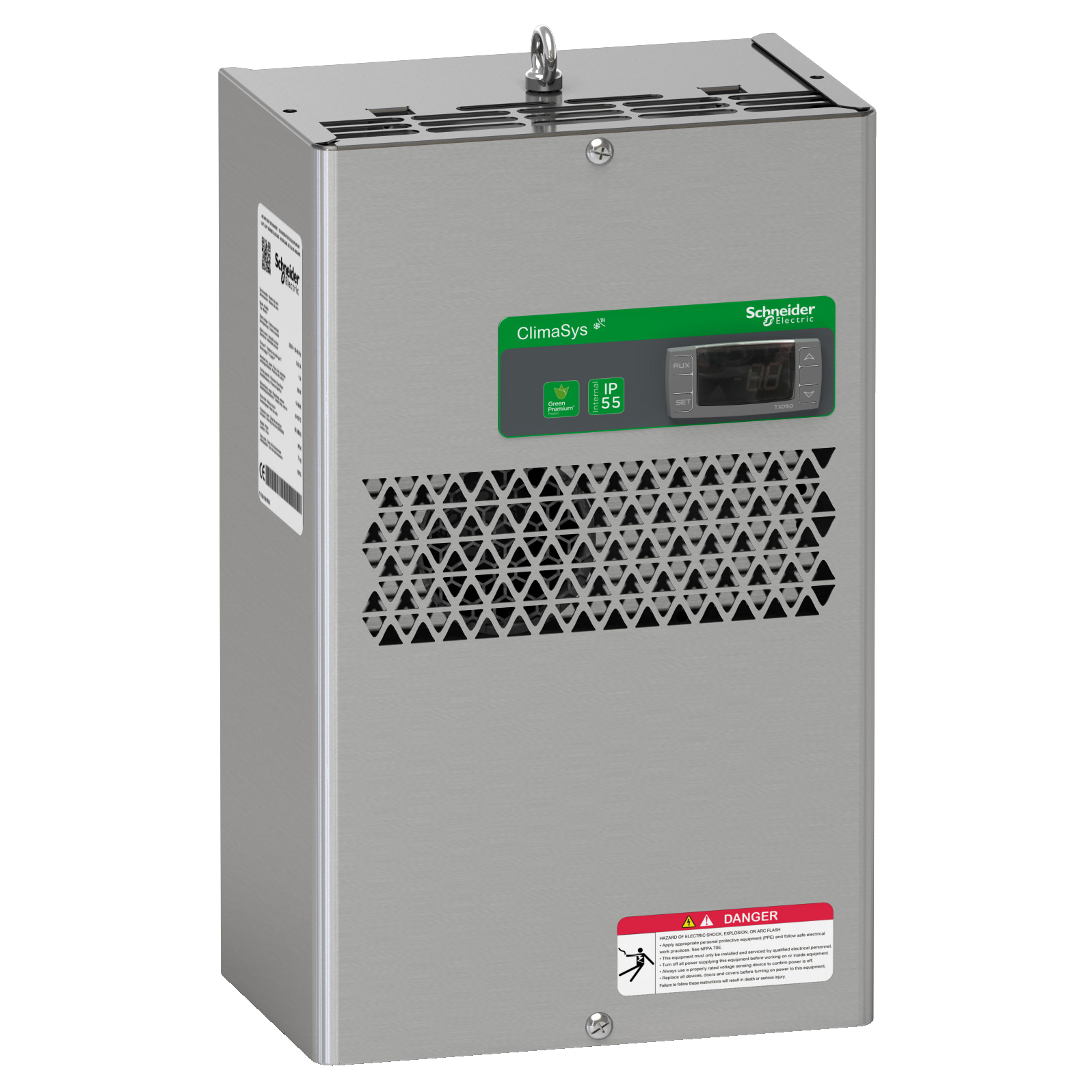 Schneider Electric ClimaSys Standard Cooling Unit for Control Cabinet Side, 380 W at 230V Schneider Electric ClimaSys Standard Cooling Unit for Control Cabinet Side, 380 W at 230V