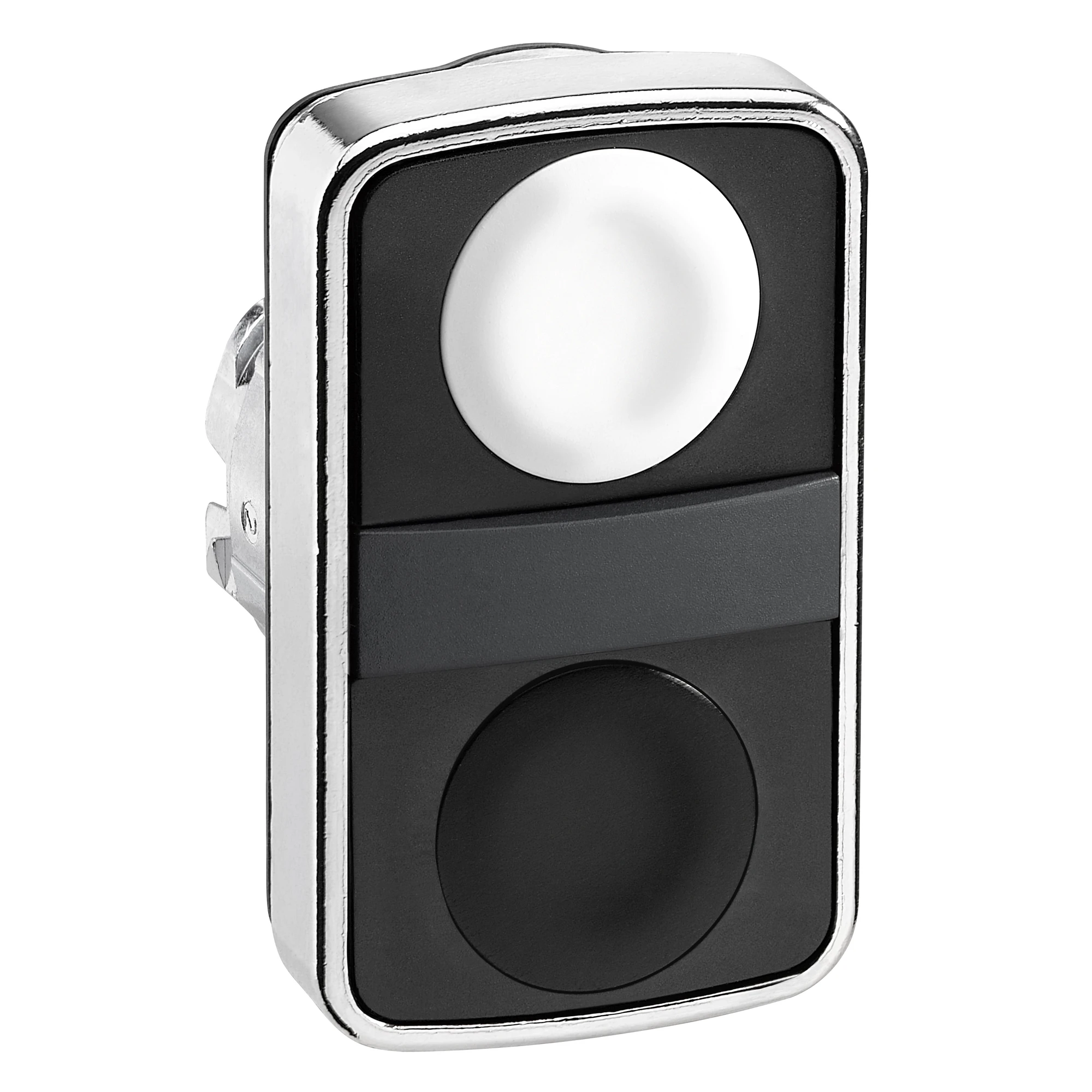 Schneider Electric ZB4BA7120 Double Push Button, Front Element, Harmony XB4, Metal, 22mm, Black, White, Unlabeled, Momentary (img_001) Schneider Electric ZB4BA7120 Double Push Button, Front Element, Harmony XB4, Metal, 22mm, Black, White, Unlabeled, Momentary (img_001)