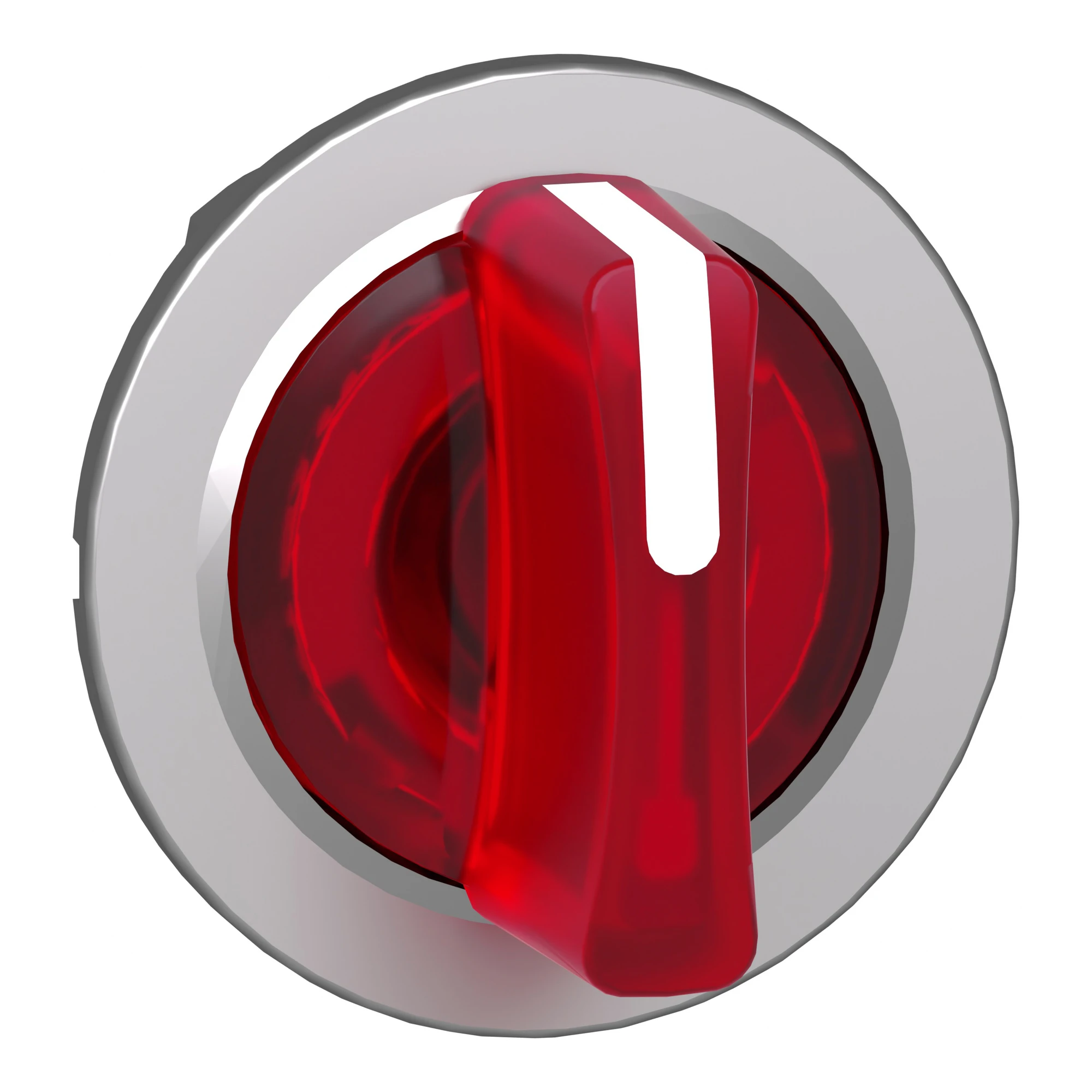 Schneider Electric ZB4FK1343 Illuminated Selector Switch, Front Element, Harmony XB4F, Metal, 30mm, Red, for Universal LED, 3 Positions, Latching (img_001)