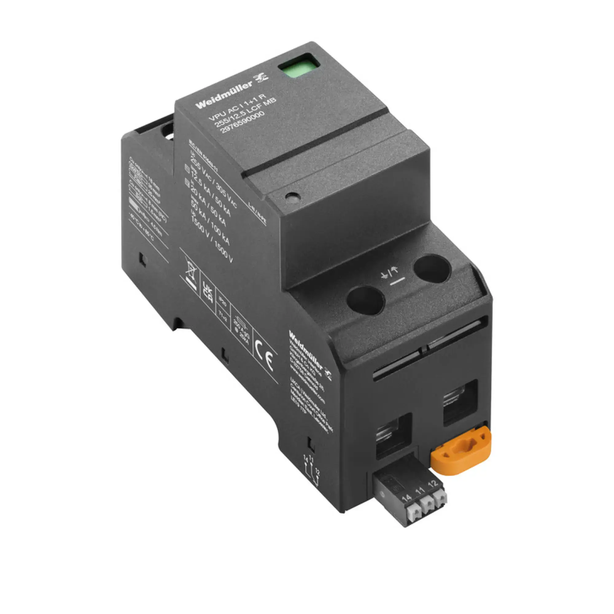 Weidmüller 2976590000 Surge voltage arrester (power supply systems), low voltage, Surge protection, Surge protection I / II, Type I + II, Low voltage network: Single-phase (img_001)