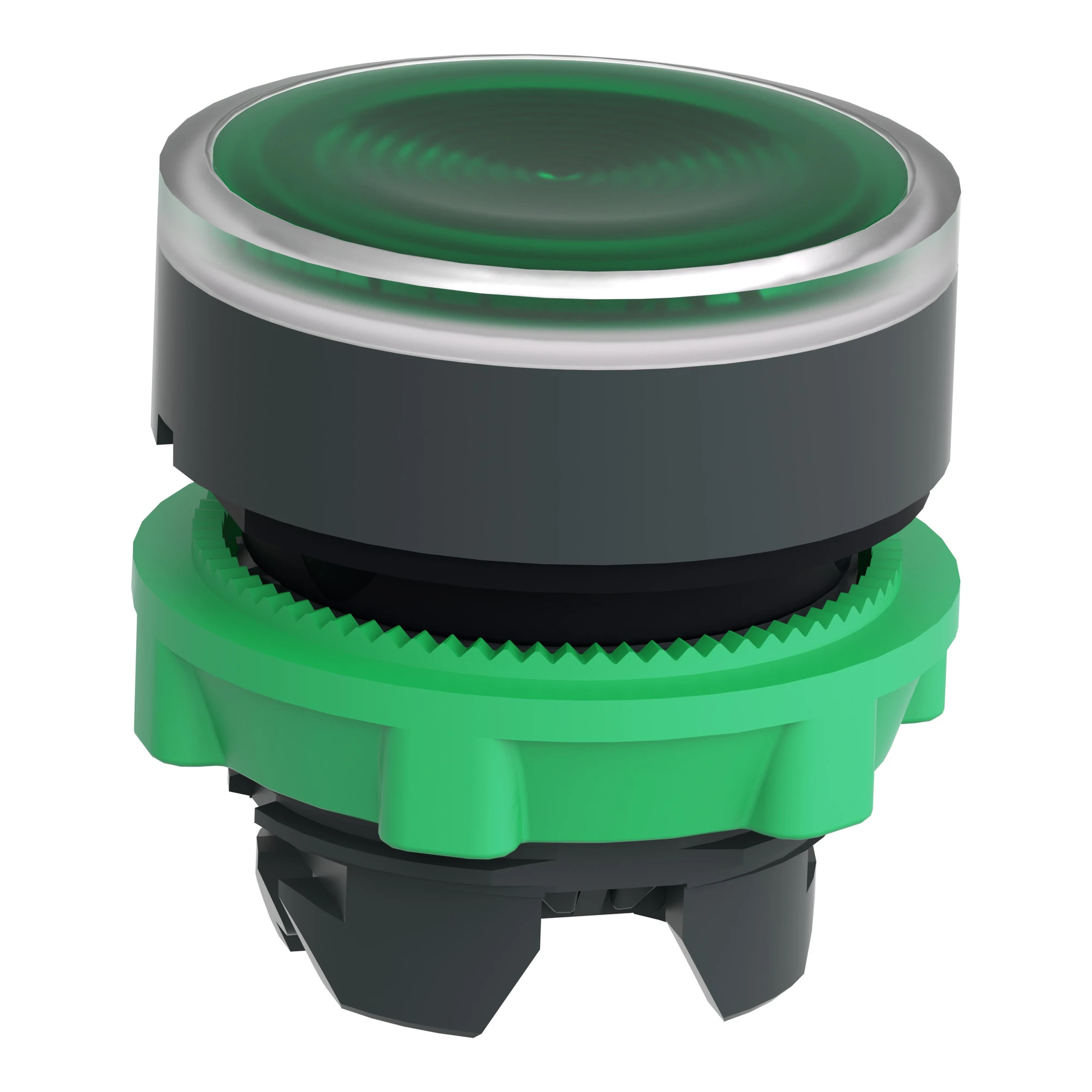 Schneider Electric ZB5AW333S Illuminated pushbutton, front element, Harmony XB5, plastic, 22mm, green, for universal LED, grooved dome (img_004)