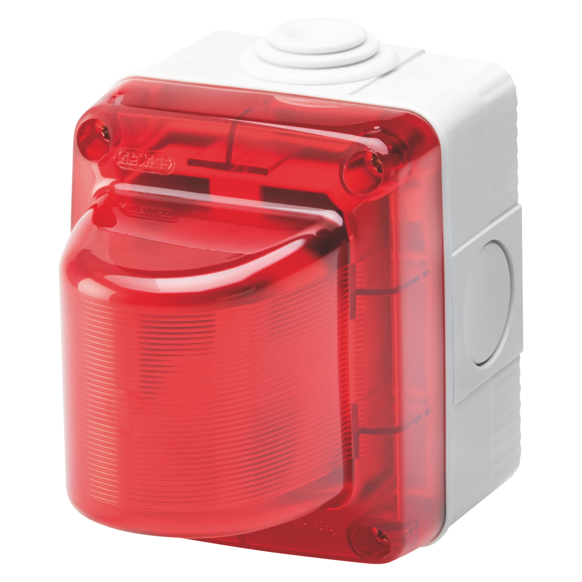 GEWISS GW27421 System elektronische AP-Blinkleuchte Rot max. 25W 24V AC IP55 RAL 7035 (img_001)
