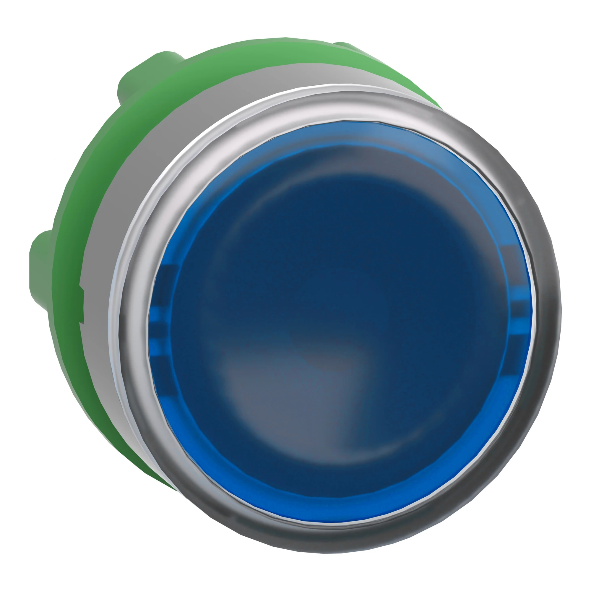 Schneider Electric ZB5AW363C0 Illuminated pushbutton, front element, Harmony XB5, plastic, 22mm, light grey, blue, for universal LED (img_001)