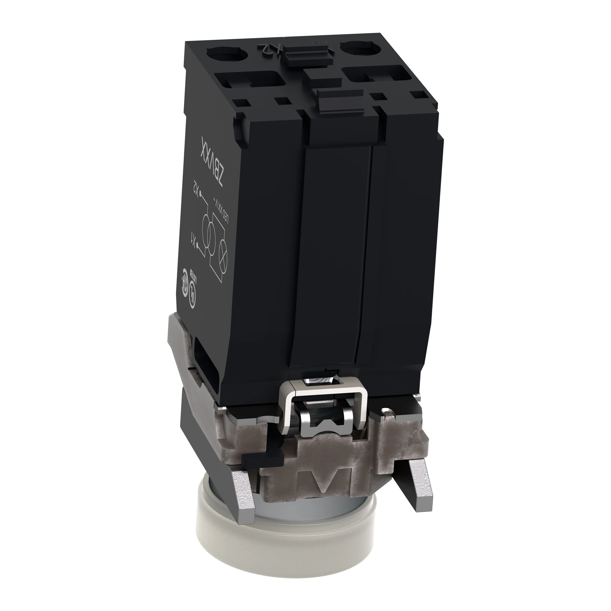 Schneider Electric XB4BV5B1 Pilot Light, Harmony XB4, Metal, 22mm, White, with Transformer, Incandescent Lamp BA9s, Smooth Dome, Screw Terminal, 400V (img_007)