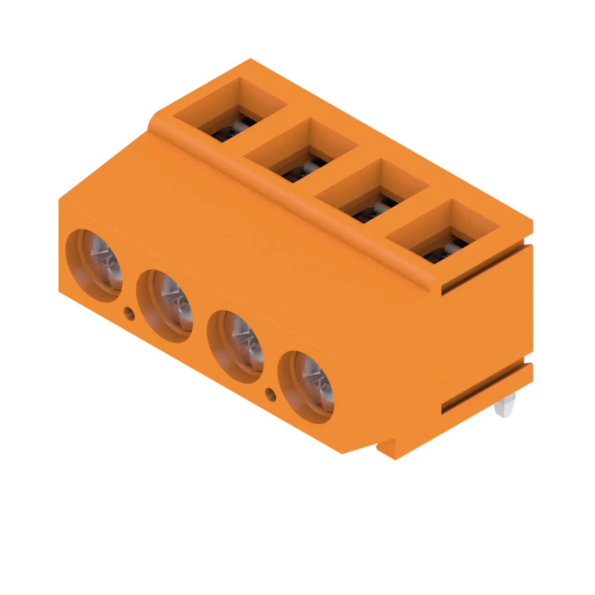 Weidmüller 9994970000 PCB terminal, 320 V, 17.5 A, Pitch in mm: 5.08, 2.5 mm², Number of poles: 4, Clamping yoke connection, THT solder connection, 180°, Box (img_001)