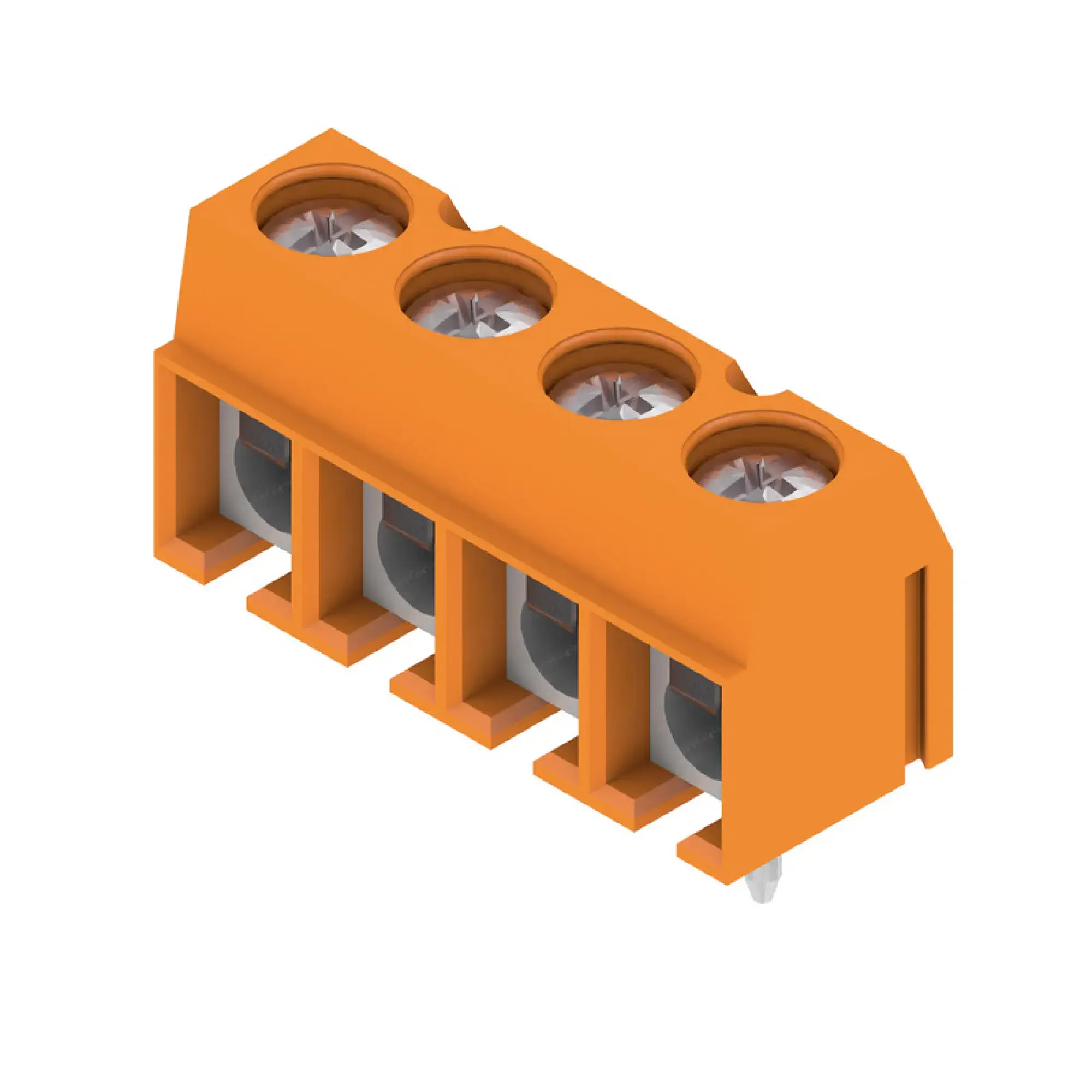 Weidmüller 1234550000 PCB terminal, 250 V, 24 A, Pitch in mm: 5.08, 2.5 mm², Number of poles: 4, Pressure clamp connection, THT solder connection, 90°, Box (img_001)