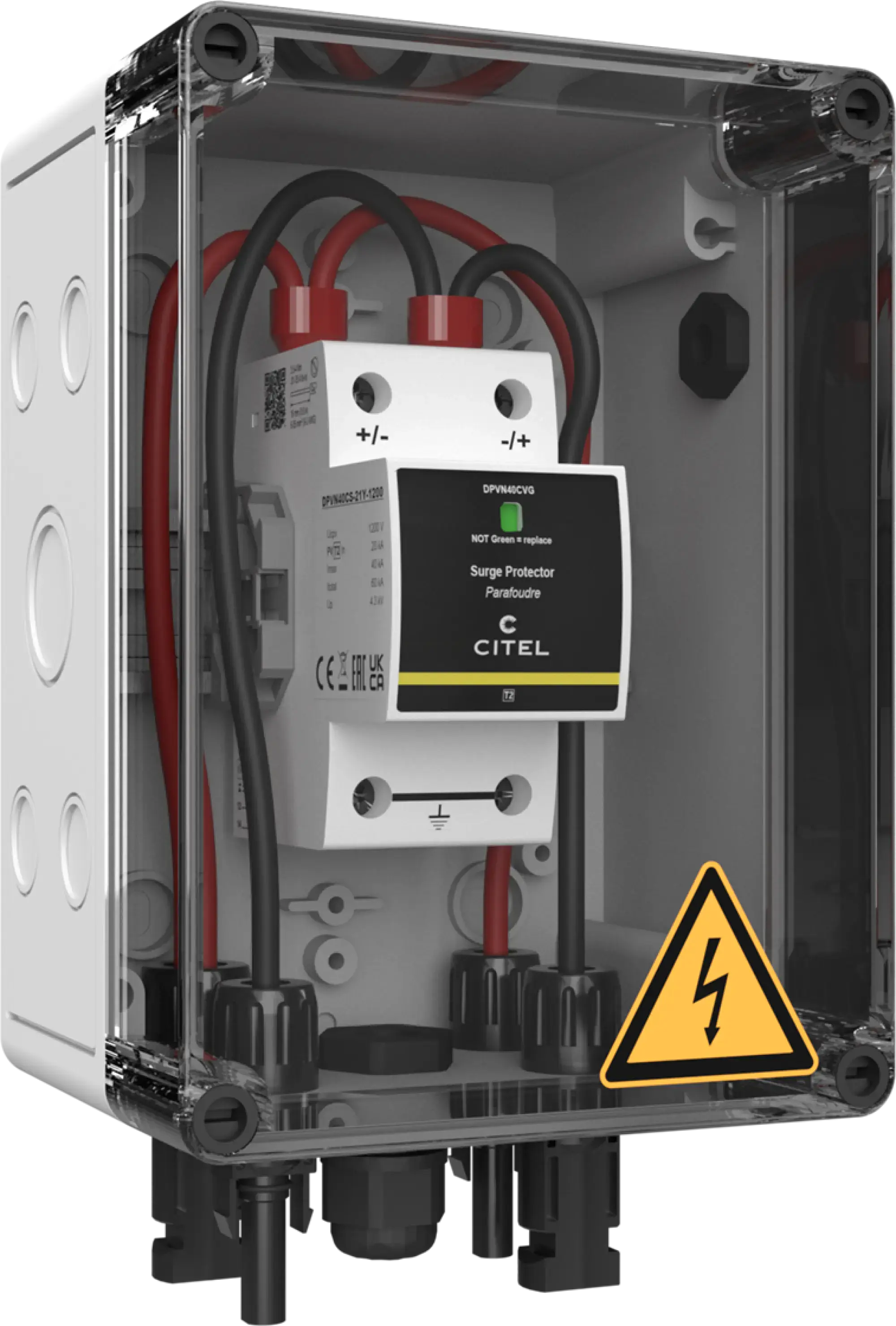 Citel 156612 Generatoranschlusskasten mit SPD Typ 2+3 bis 1200 VDC, 1-MPPT, 1 String MC4 (img_001)