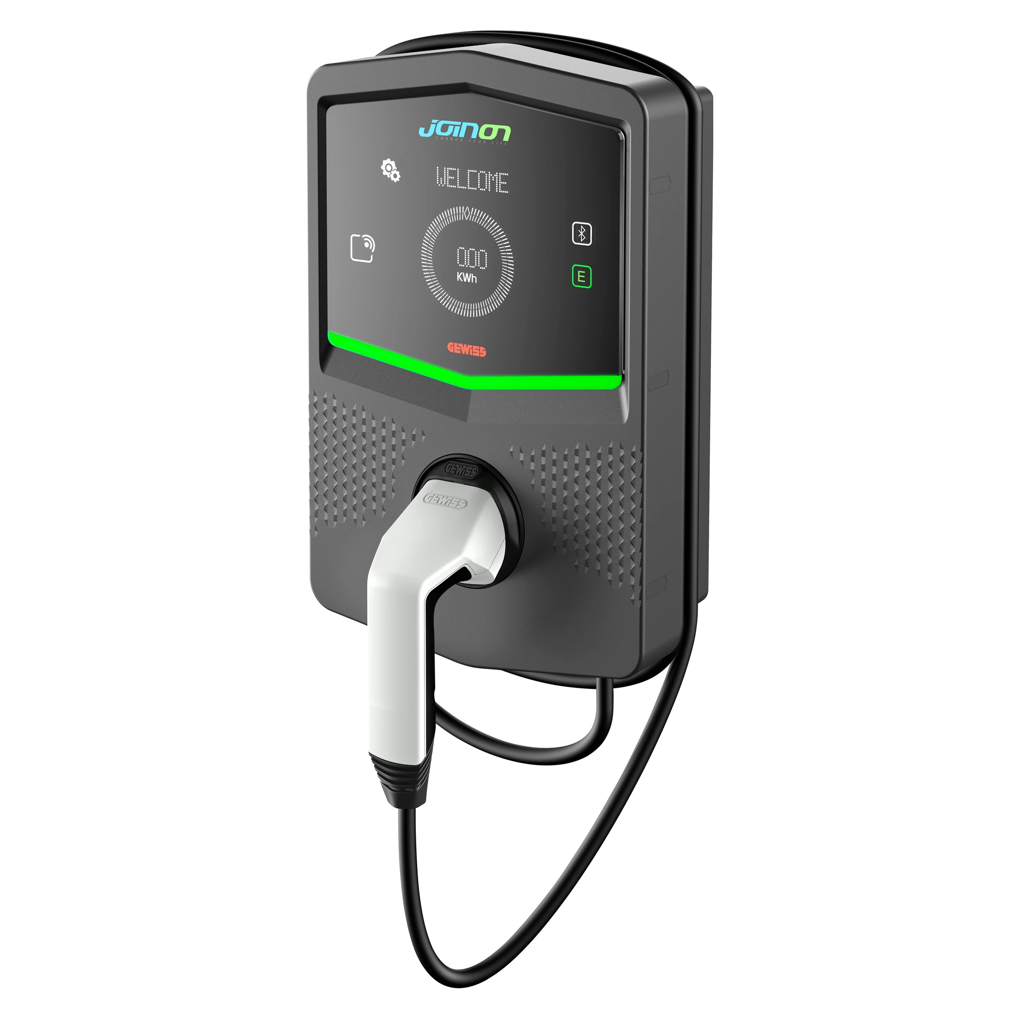 GEWISS GWJ3212R I-CON PREMIUM WALL BOX - Ladestation zur Wandmontage - RFID + BLUETOOTH - TYPE 2 MIT KABEL - 7.2 KW - IP55 (img_001)