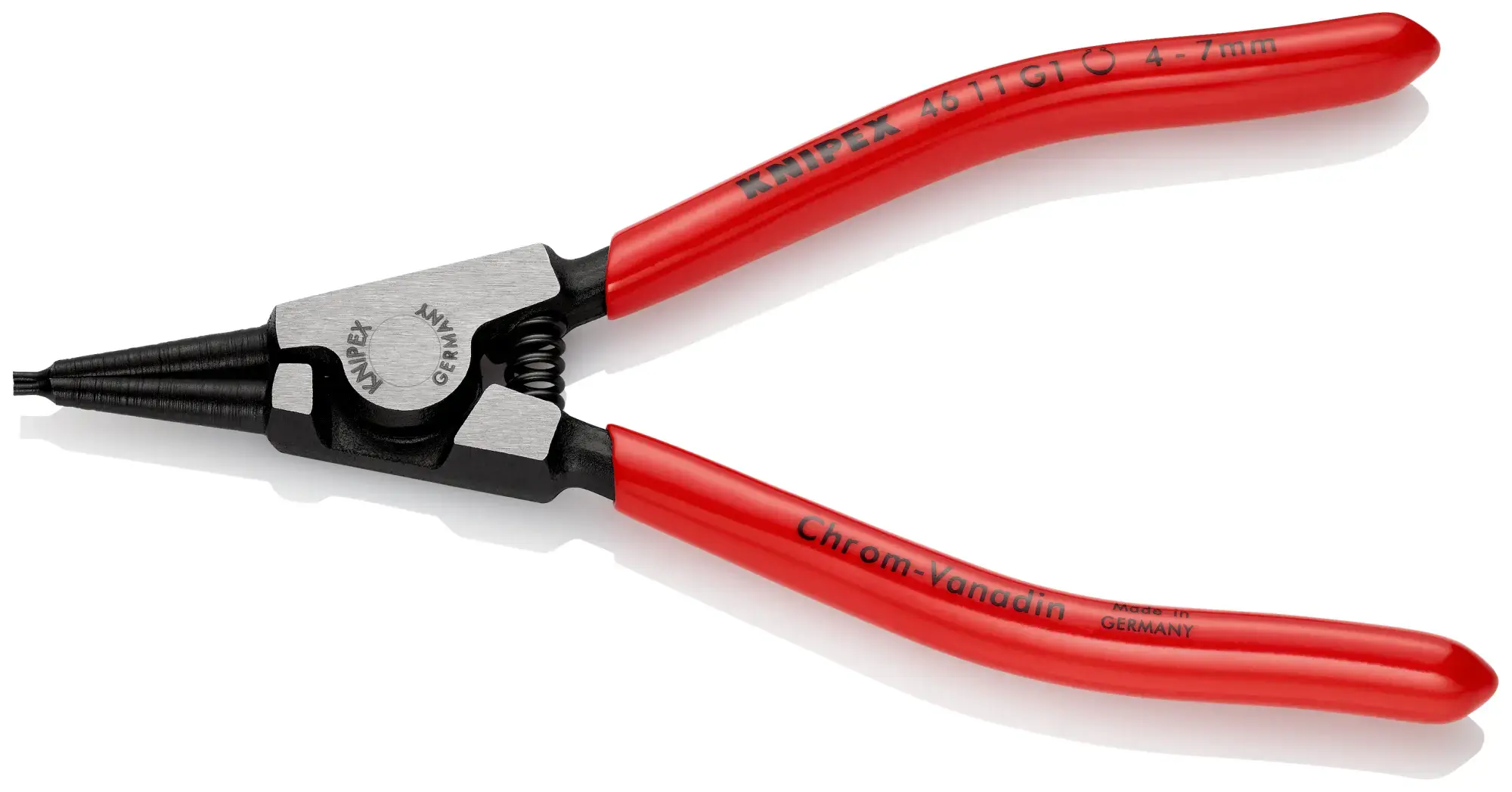 Knipex 46 11 G1 Alicate para arandelas para arandelas de sujeción en ejes recubiertos de plástico negro atramentado 140 mm (img_001)
