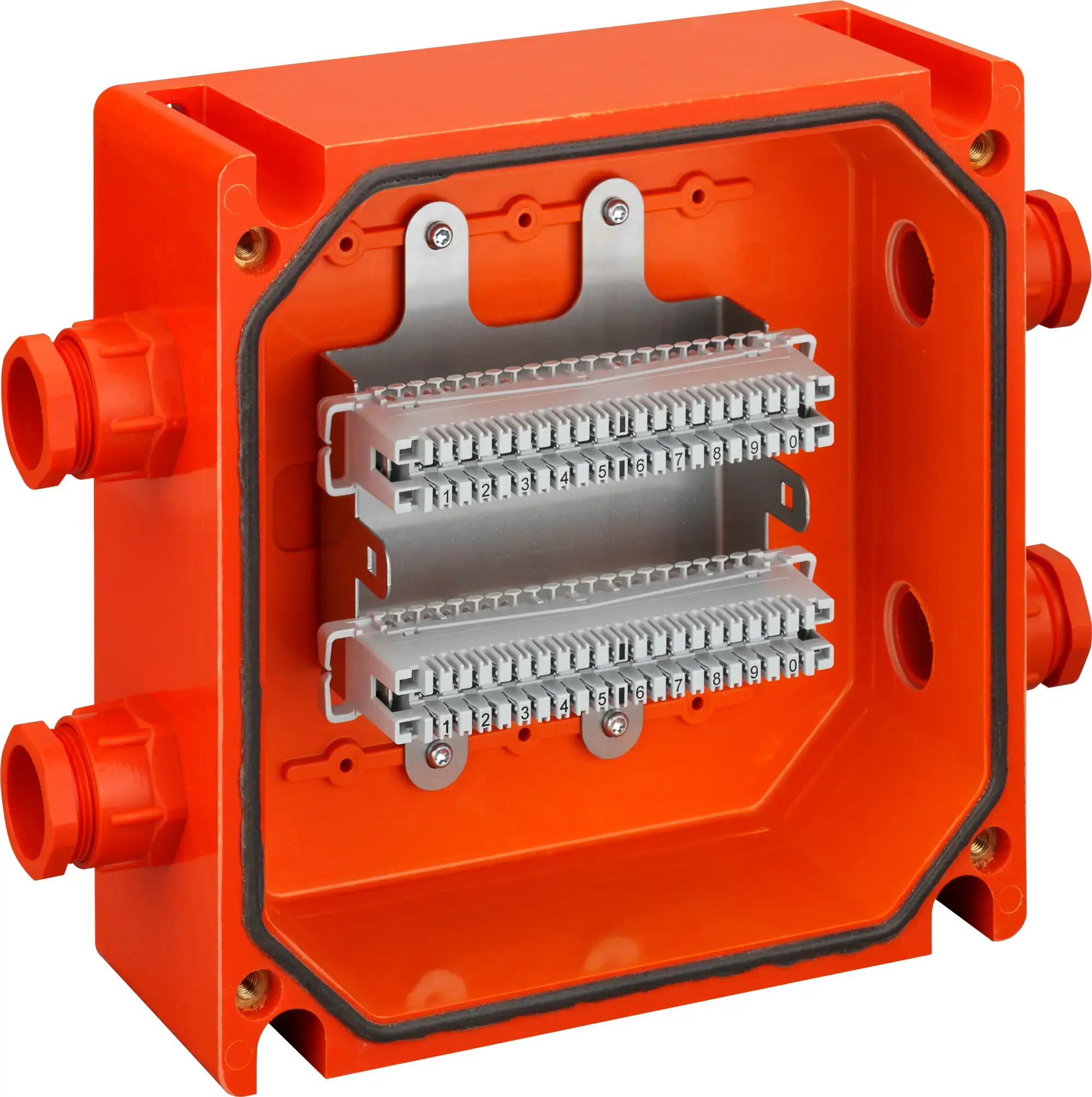 Spelsberg 86240501 Junction box, orange, Type of protection IP66, Impact strength IK08, Protection class II, Rated insulation voltage 450V AC, Halogen free (img_001) Spelsberg 86240501 Junction box, orange, Type of protection IP66, Impact strength IK08, Protection class II, Rated insulation voltage 450V AC, Halogen free (img_001)