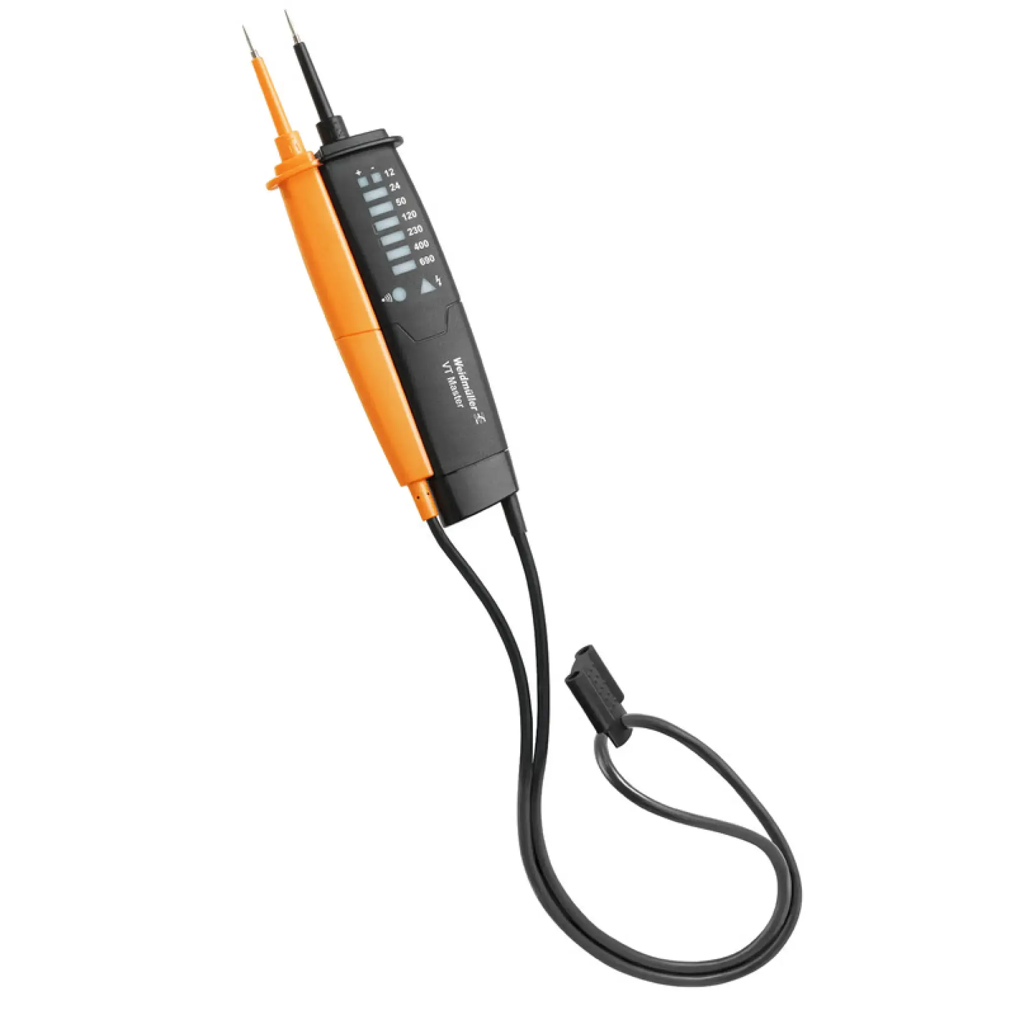 Weidmüller 9918880000 Voltage tester, DC voltage measuring range: 690 V, LED, Continuity test: Yes - visual + acoustic, Measuring range category: CAT III 600 V (img_001) Weidmüller 9918880000 Voltage tester, DC voltage measuring range: 690 V, LED, Continuity test: Yes - visual + acoustic, Measuring range category: CAT III 600 V (img_001)