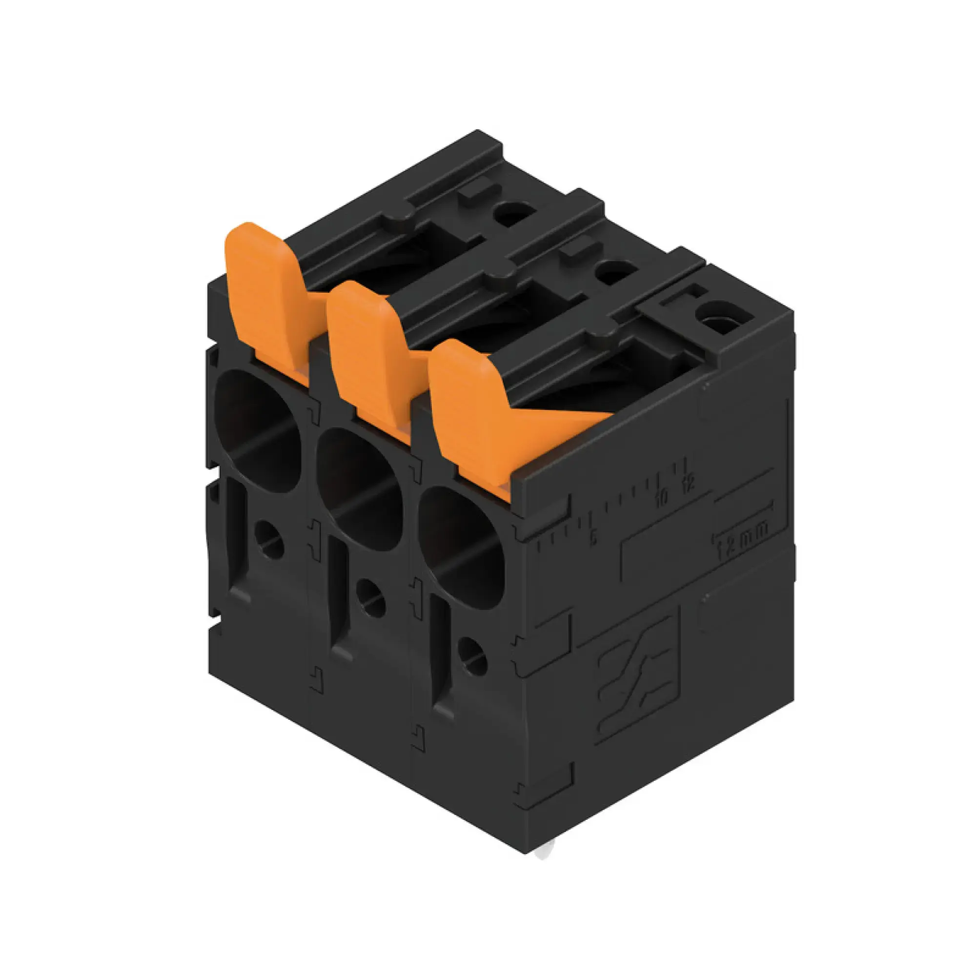 Weidmüller 2472090000 PCB terminal, 1000 V, 41 A, Pitch in mm: 7.50, 6 mm², Number of poles: 3, PUSH IN with actuator, THT solder connection, 90°, Box (img_001) Weidmüller 2472090000 PCB terminal, 1000 V, 41 A, Pitch in mm: 7.50, 6 mm², Number of poles: 3, PUSH IN with actuator, THT solder connection, 90°, Box (img_001)