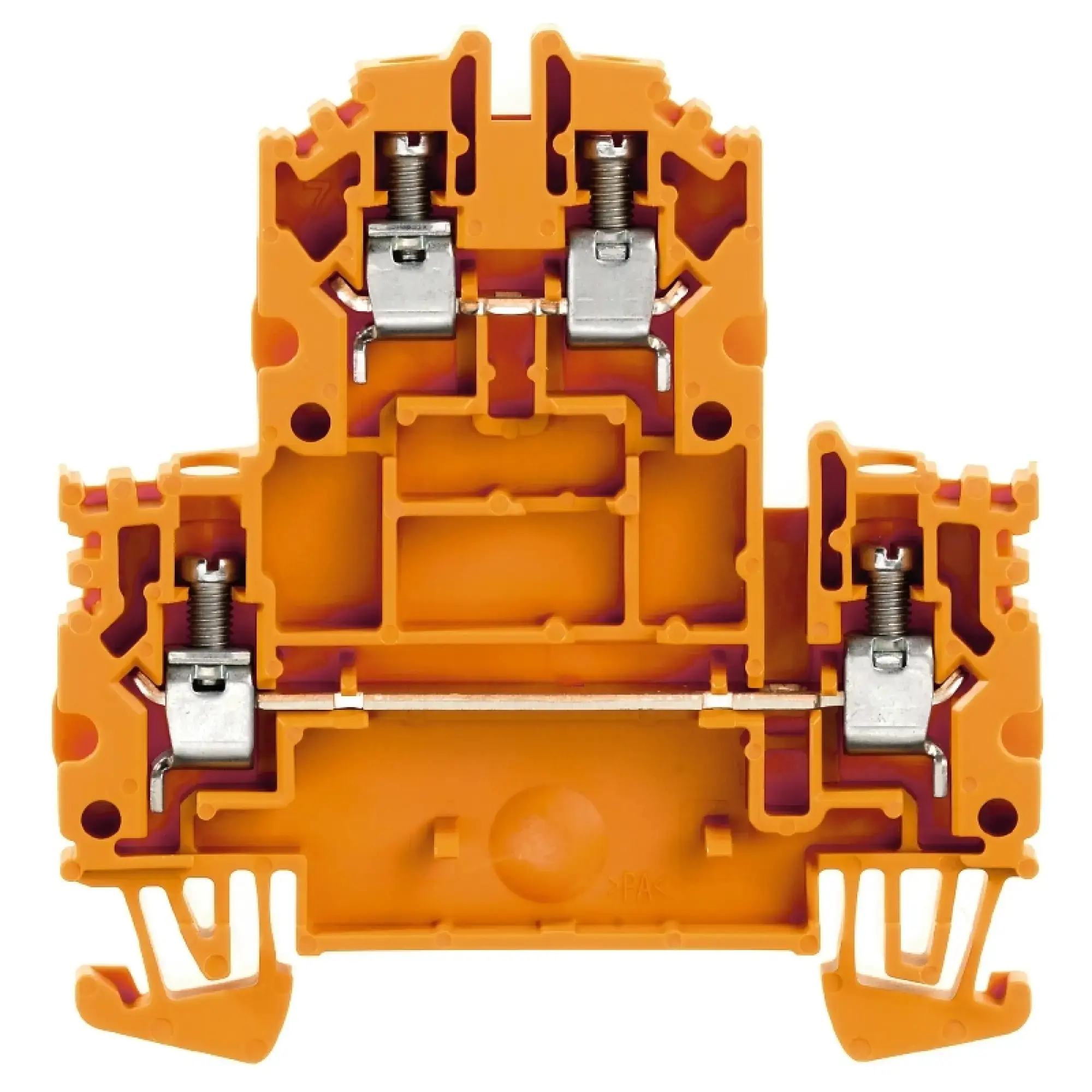 Weidmüller 1041960000 Multi-tier modular terminal, Screw connection, orange, 4 mm², 800 V, 800 V, Number of connections: 4, Number of levels: 2, TS 35, V-0, Wemid (img_001) Weidmüller 1041960000 Multi-tier modular terminal, Screw connection, orange, 4 mm², 800 V, 800 V, Number of connections: 4, Number of levels: 2, TS 35, V-0, Wemid (img_001)