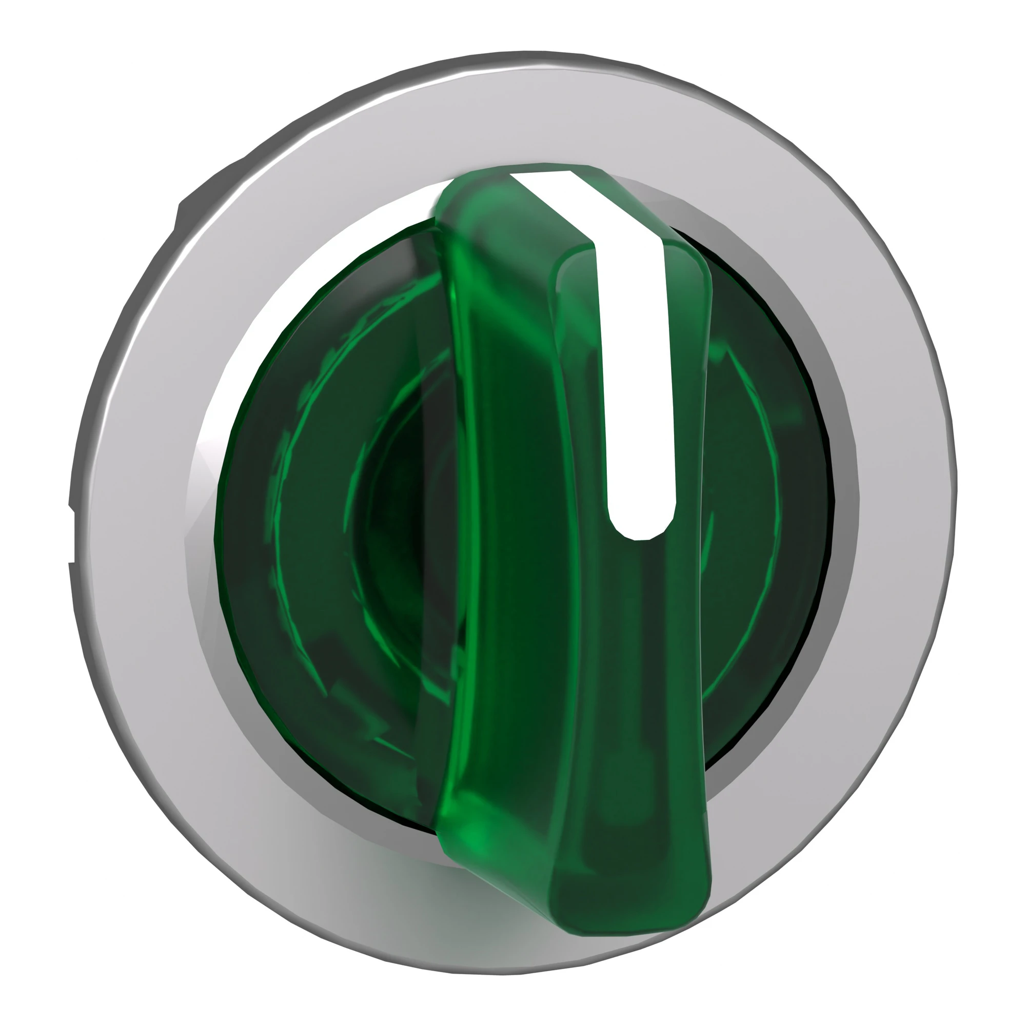 Schneider Electric ZB4FK1333 Illuminated selector switch, front element, Harmony XB4F, metal, 30mm, green, for universal LED, 3 positions, locking (img_001)