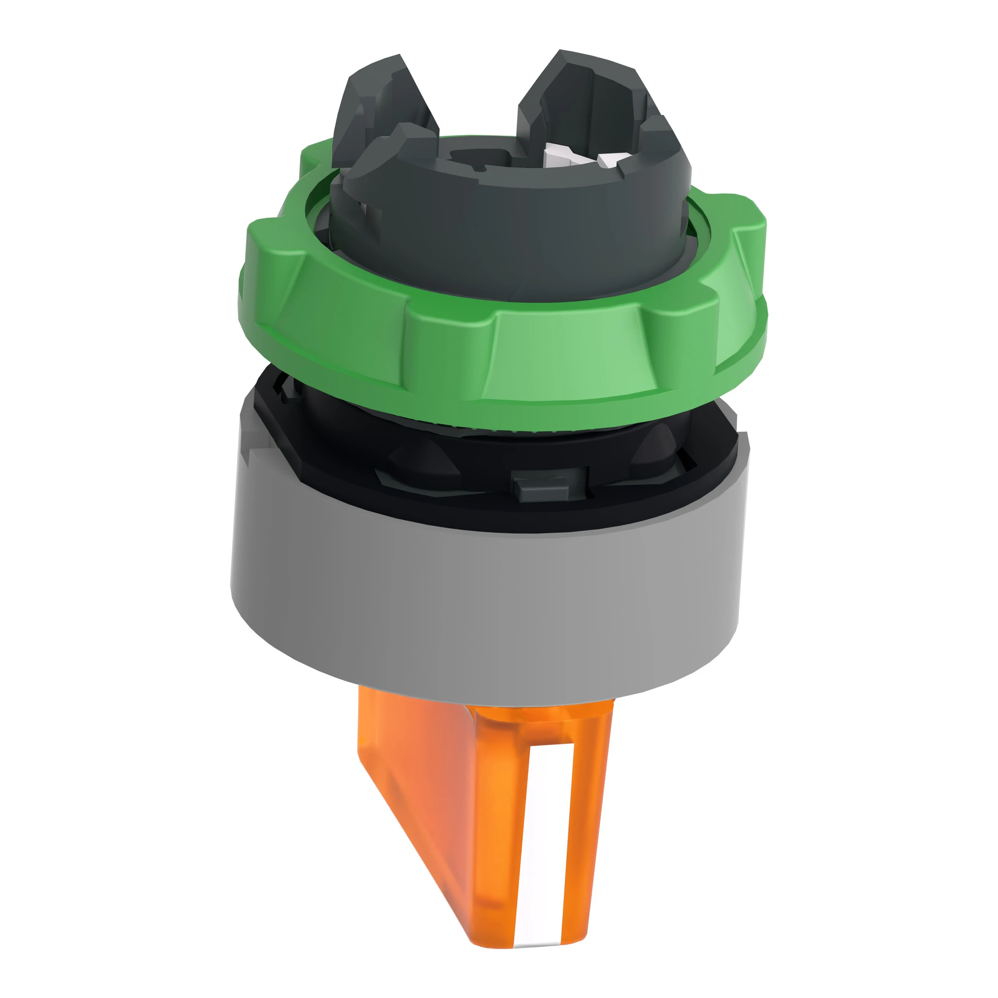 Schneider Electric ZB5AK1853C0 Illuminated selector switch, front element, Harmony XB5, plastic, 22mm, orange, for universal LED, 3 positions, momentary (img_005)