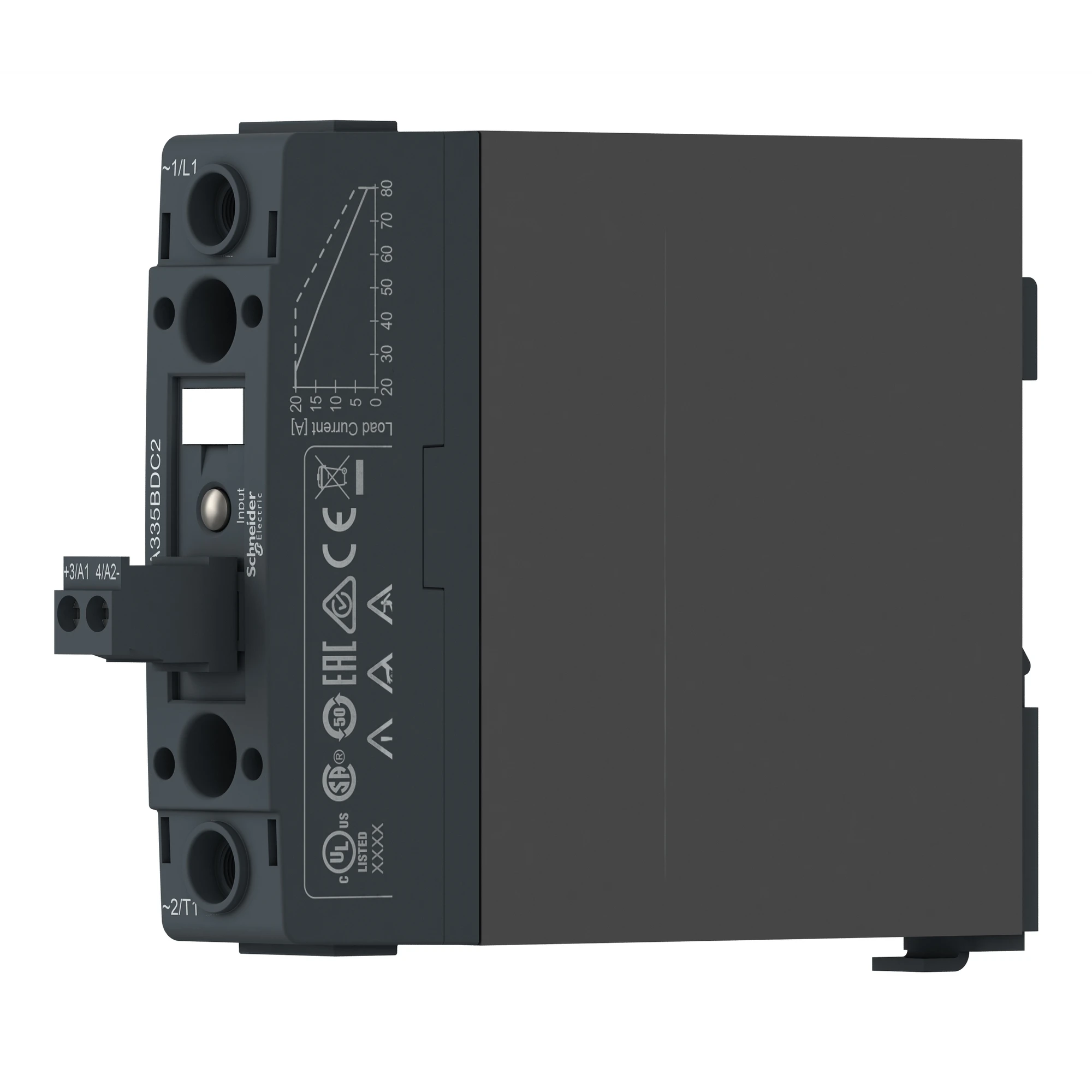 Schneider Electric SSD1A335M7RC2 Semiconductor relay, DIN rail, Input: 90-280VACDC, Output: 48-600VAC, 35A, 1-phase, instantaneous switching, SK (img_004)