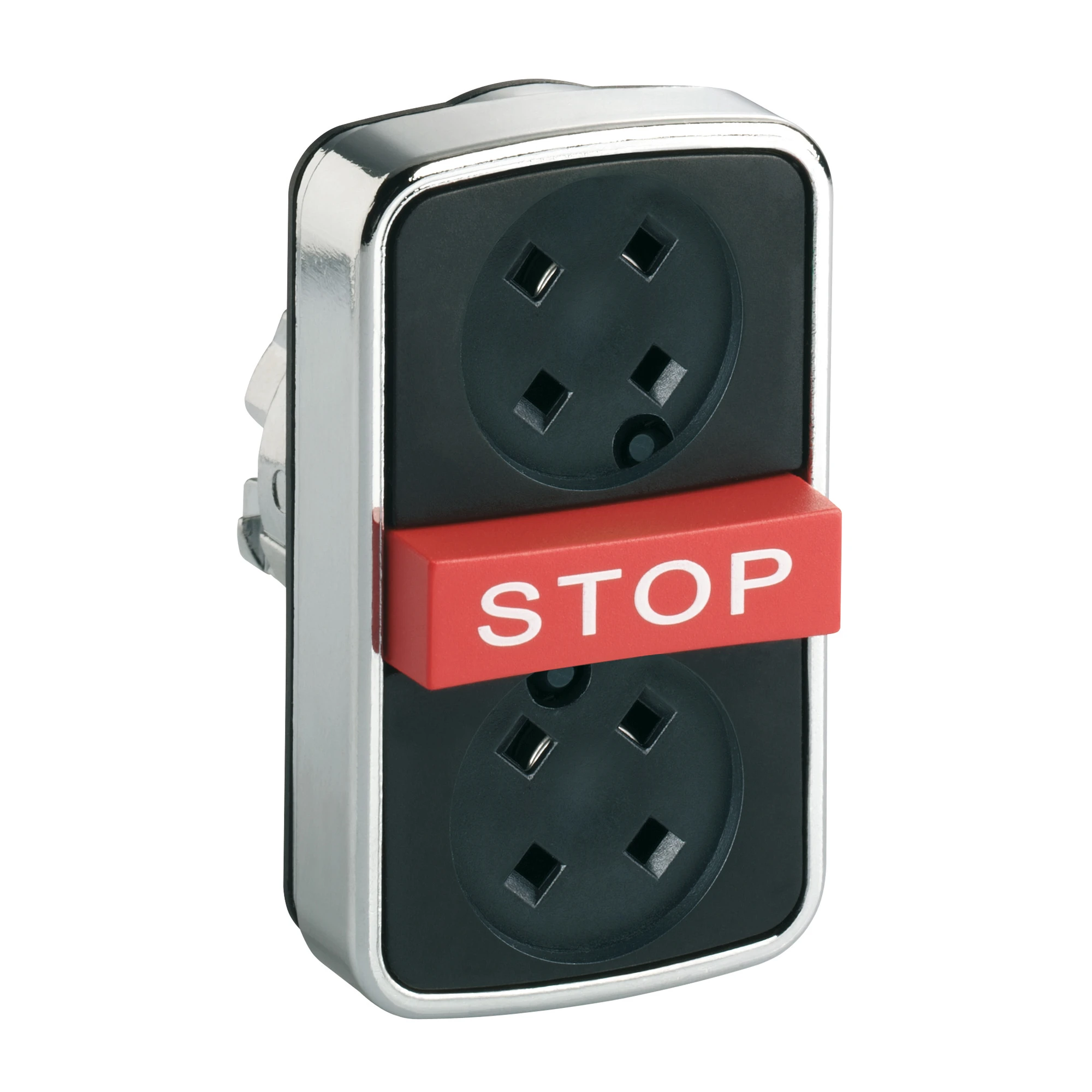 Schneider Electric ZB4BA791 Triple push button, front element, Harmony XB4, metal, 22mm, without button label, momentary (img_001)