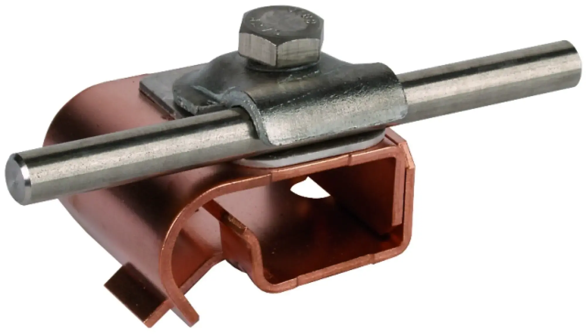 Dehn 339167 Bimetallic gutter clamp, Cu-St/tZn with double cleat for Rd 6-10mm (img_001)