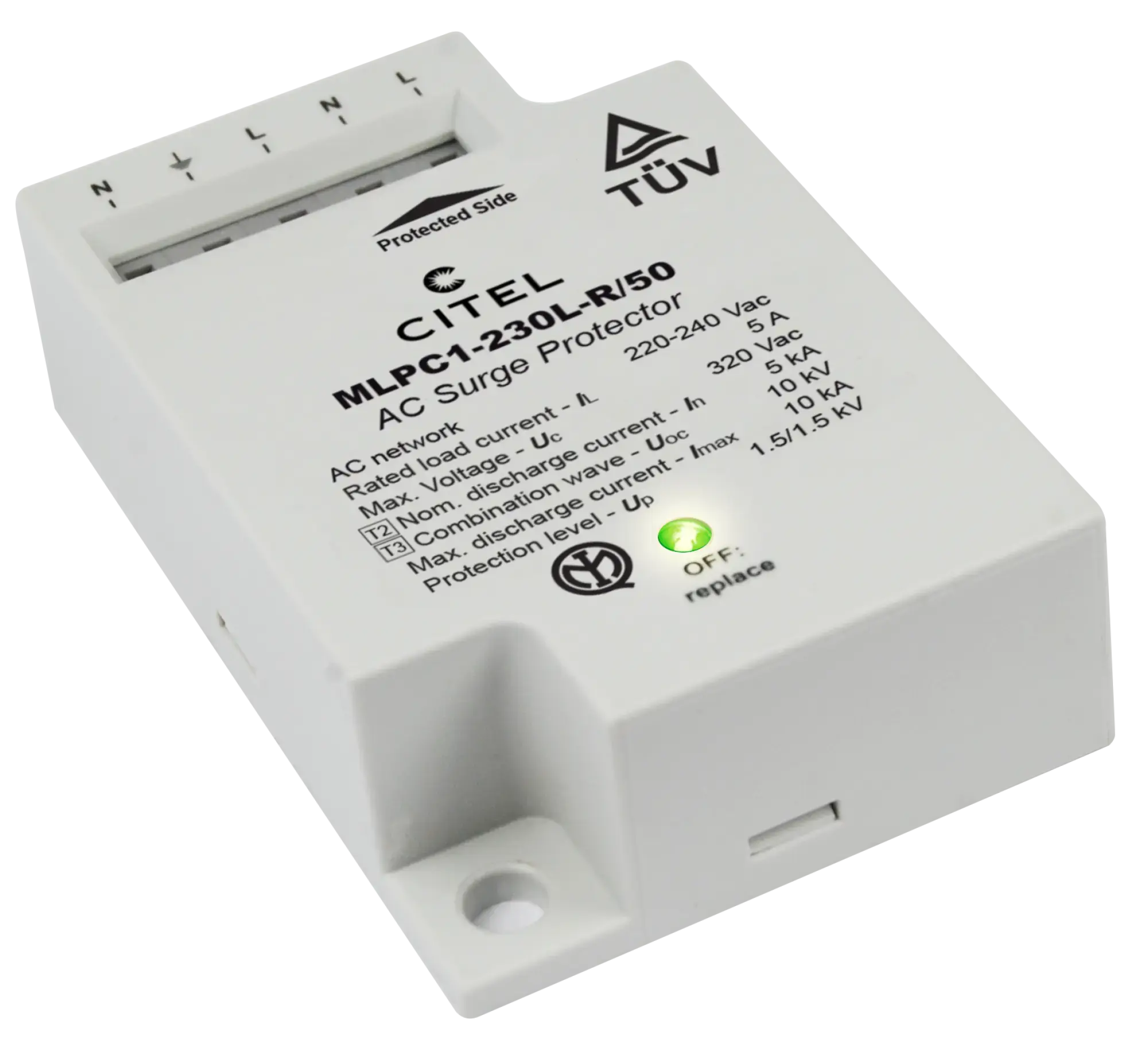 Citel 831212 Überspannungsschutz für einphasige 230 V LED-Systeme, Durchgangsverdrahtung (img_001) Citel 831212 Überspannungsschutz für einphasige 230 V LED-Systeme, Durchgangsverdrahtung (img_001)