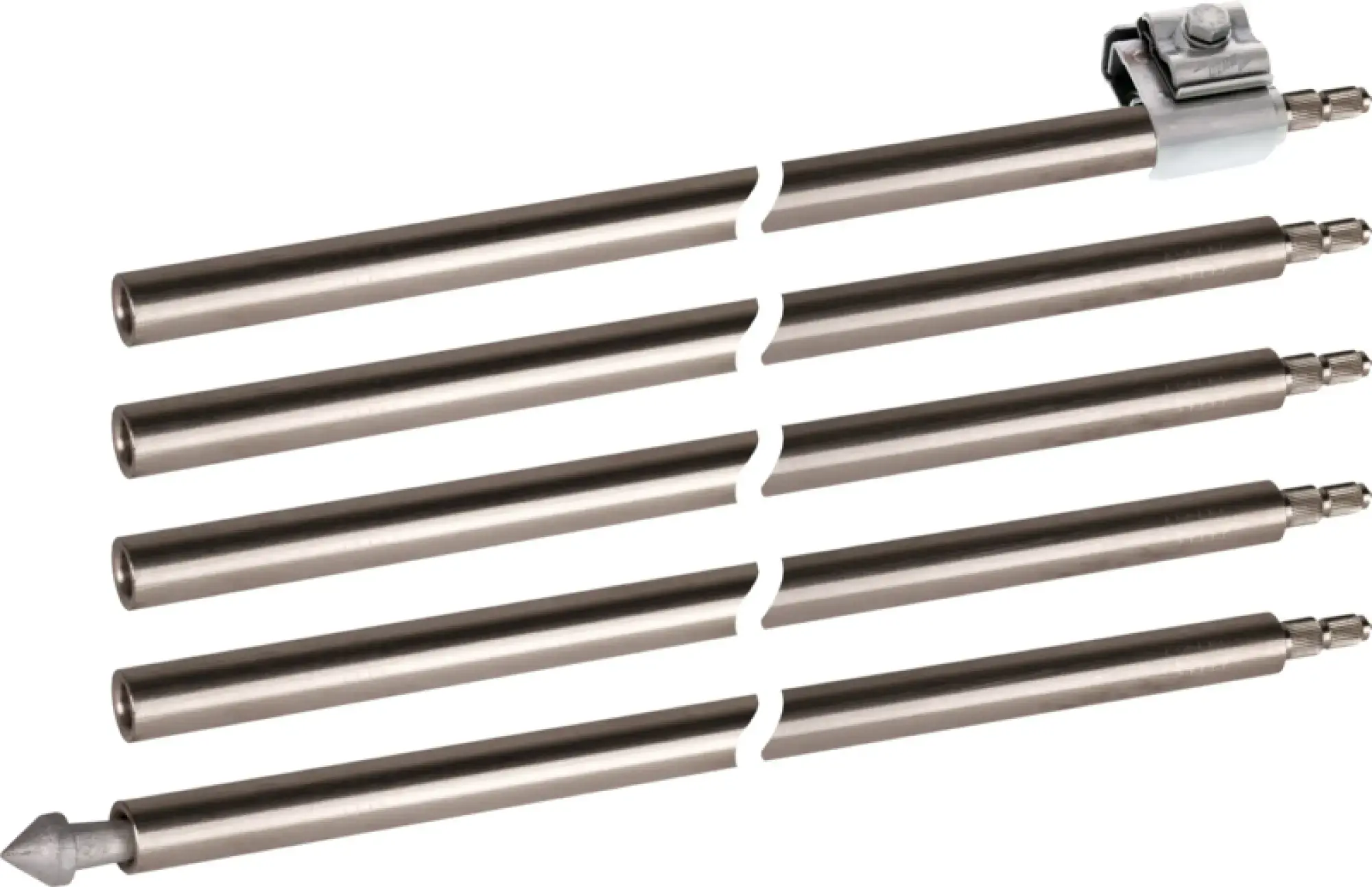 Dehn D18014 DEHN-Tiefenerder Set DIN 18014 (5x1m) mit Schlagspitze und Anschlussklemme (img_001)