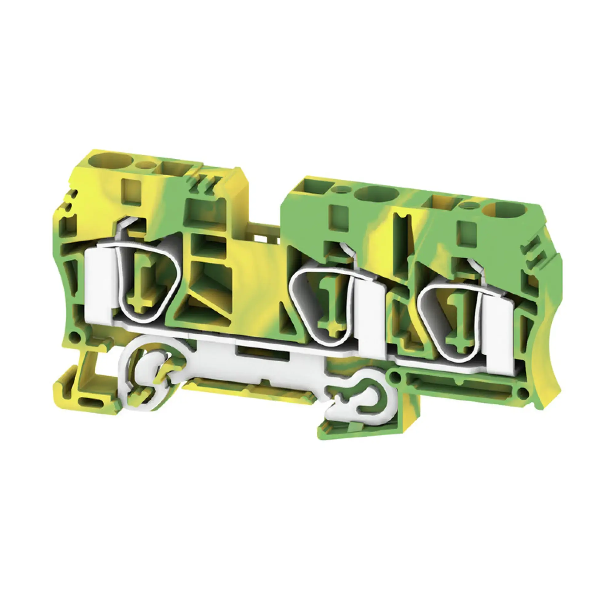Weidmüller 1767670000 PE terminal, Tension-clamp connection, Green/yellow, 10 mm², 800 V, Number of connections: 3, Number of levels: 1, TS 35, V-0, Wemid (img_001) Weidmüller 1767670000 PE terminal, Tension-clamp connection, Green/yellow, 10 mm², 800 V, Number of connections: 3, Number of levels: 1, TS 35, V-0, Wemid (img_001)