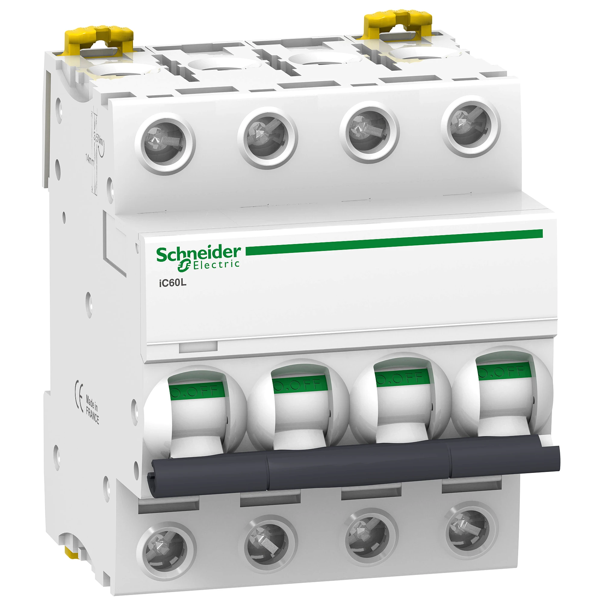 Schneider Electric A9F95401 Circuit breaker iC60L, 4P, 1A, K-curve, 100kA (img_001)