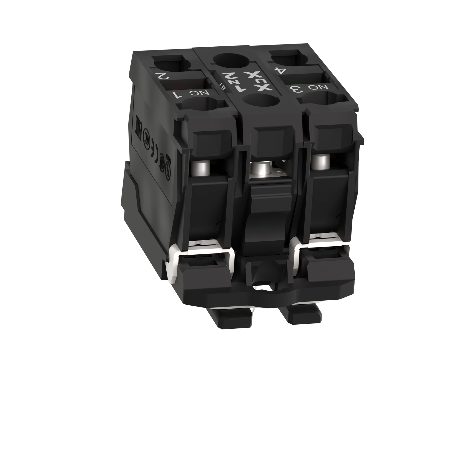 Schneider Electric ZB5AW0M15 Auxiliary contact block, Harmony XB5, plastic, white, universal LED, with mounting flange, 1NO + 1NC, 230-240V AC (img_008) Schneider Electric ZB5AW0M15 Auxiliary contact block, Harmony XB5, plastic, white, universal LED, with mounting flange, 1NO + 1NC, 230-240V AC (img_008)